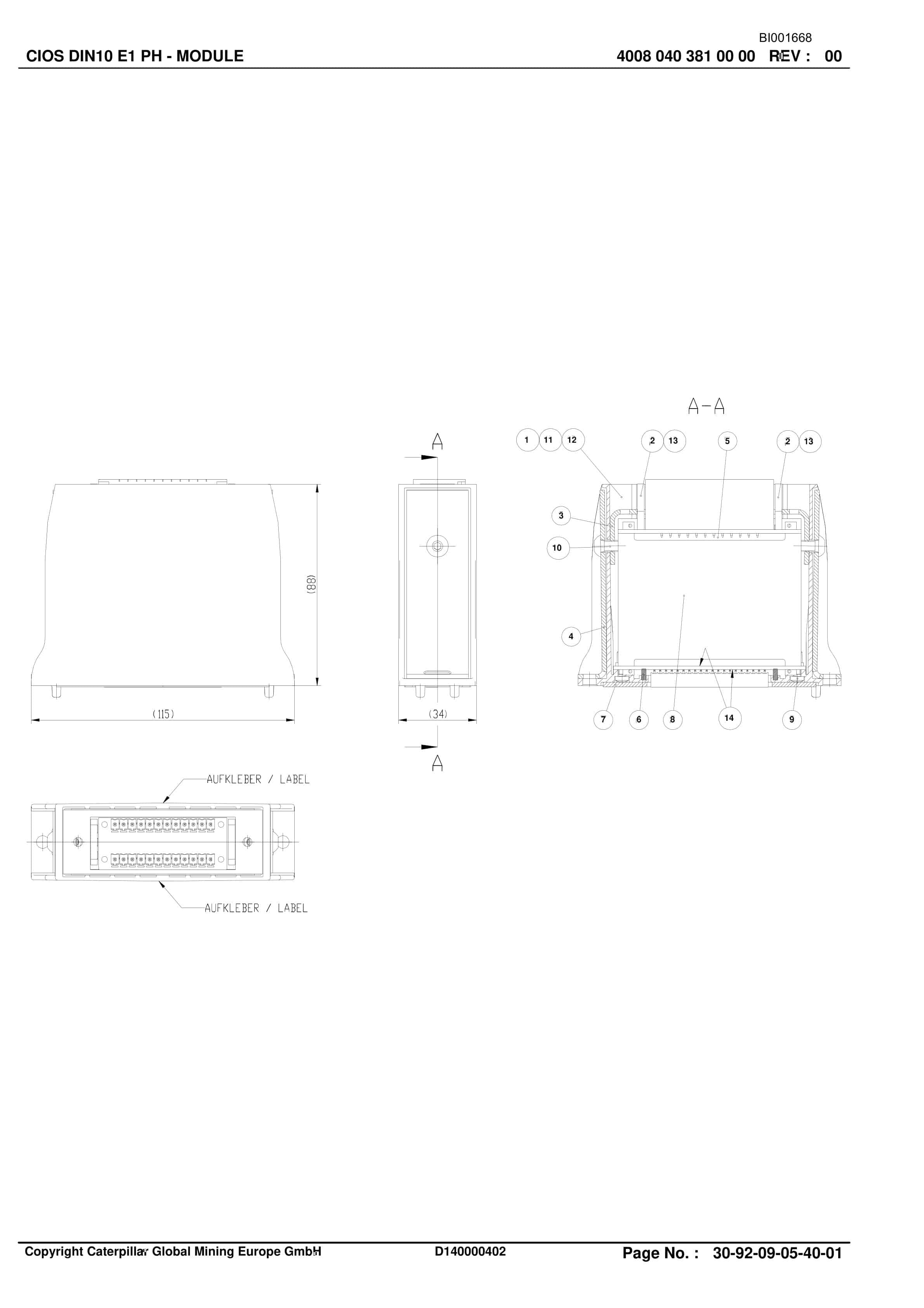 Caterpillar Shearer System Spare Parts List BI001668-00-02-4