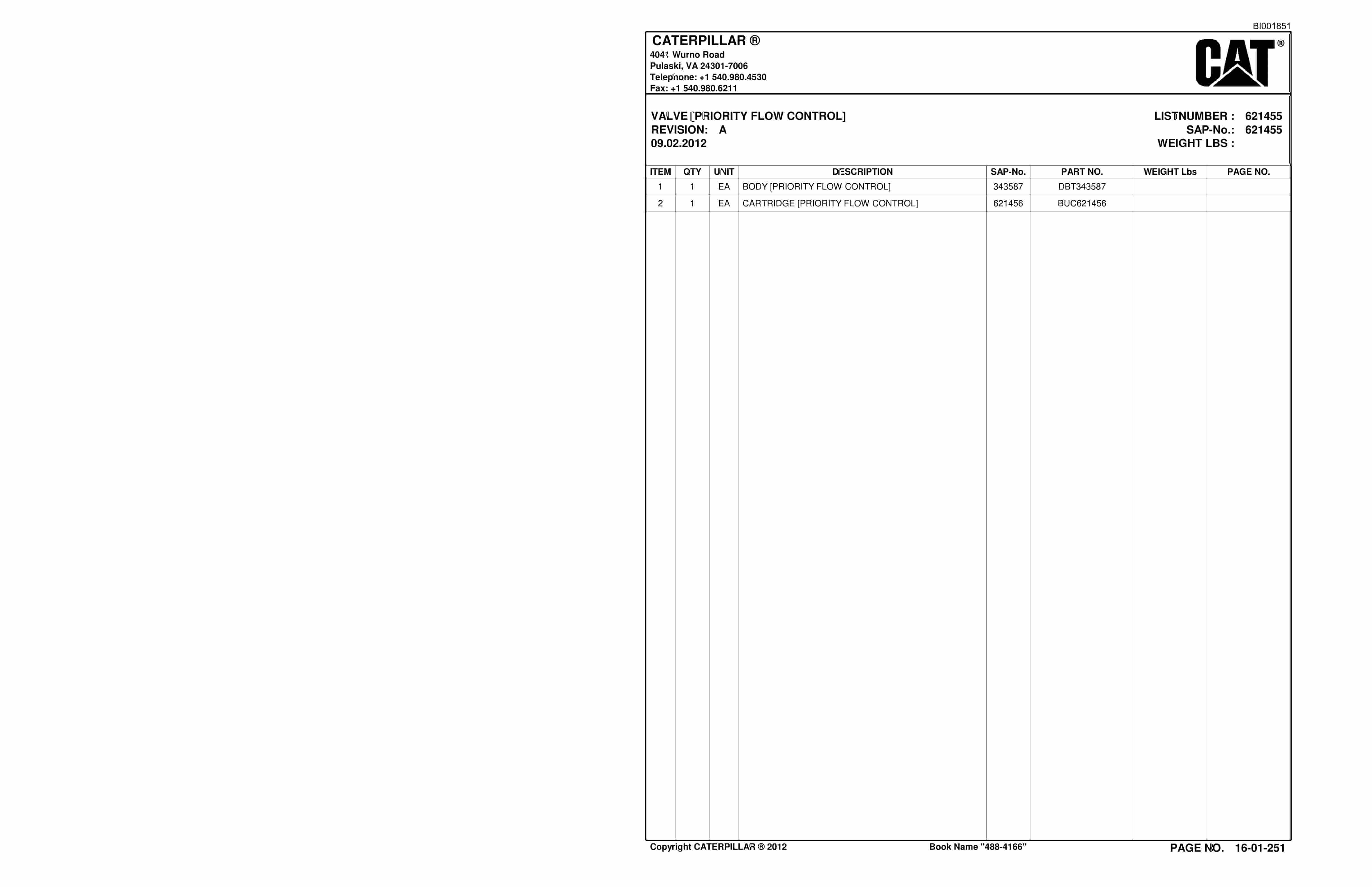 Caterpillar SU488 D SCOOP Parts Manual BI001851 4 Caterpillar SU488 D SCOOP Parts Manual BI001851-4