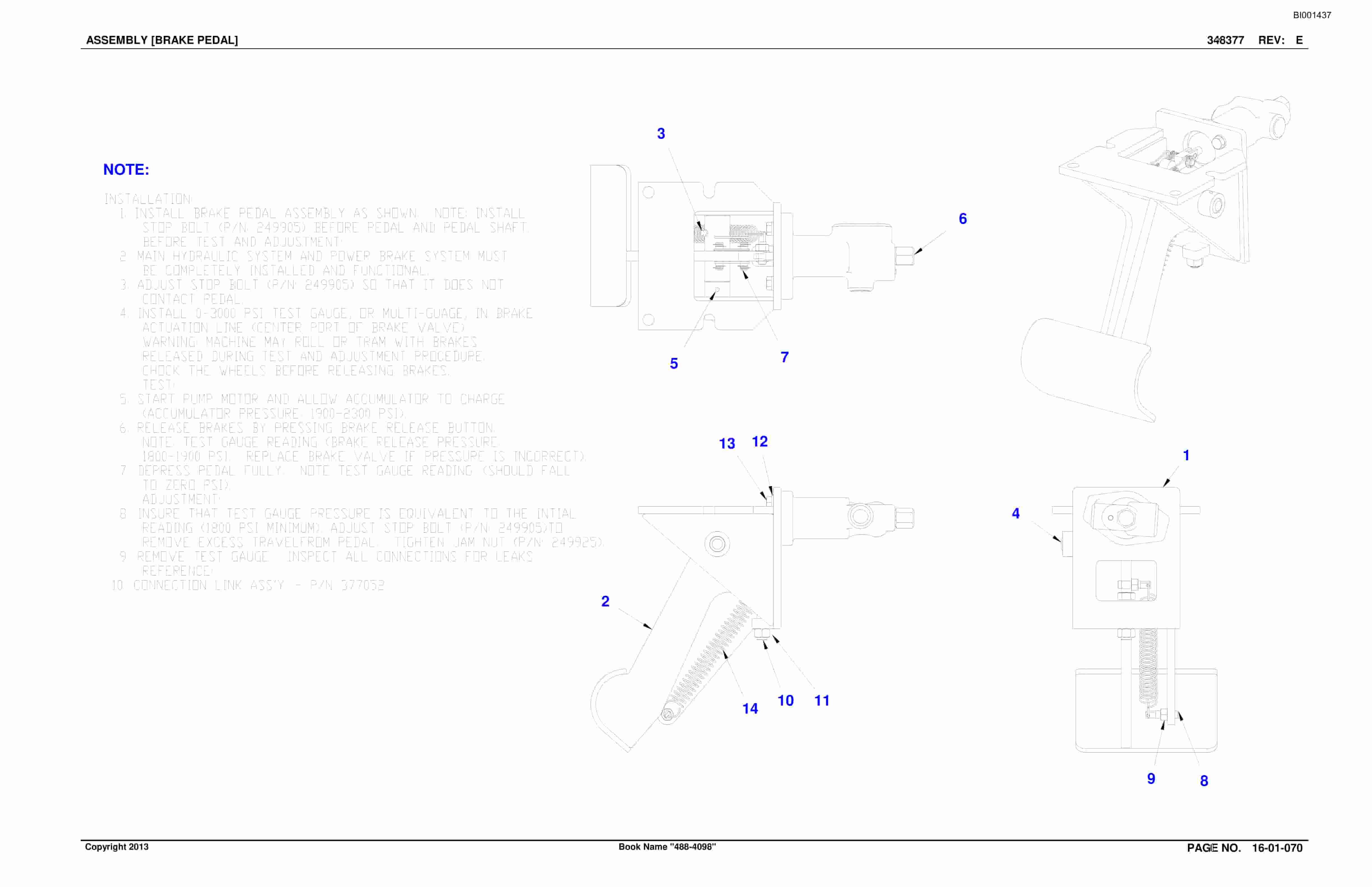 Caterpillar SU488 DN SCOOP Parts Manual BI001437-2