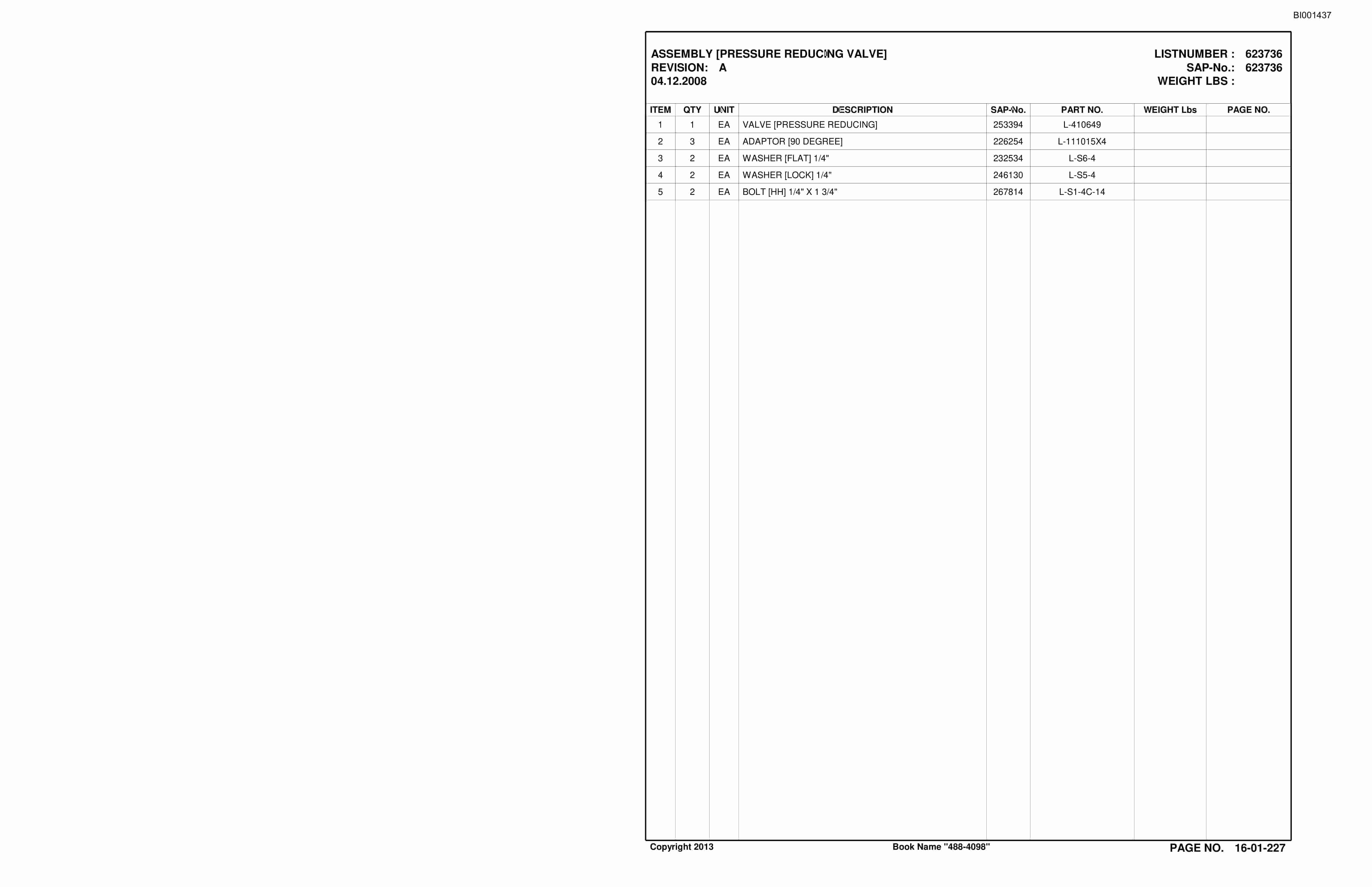 Caterpillar SU488 DN SCOOP Parts Manual BI001437-5