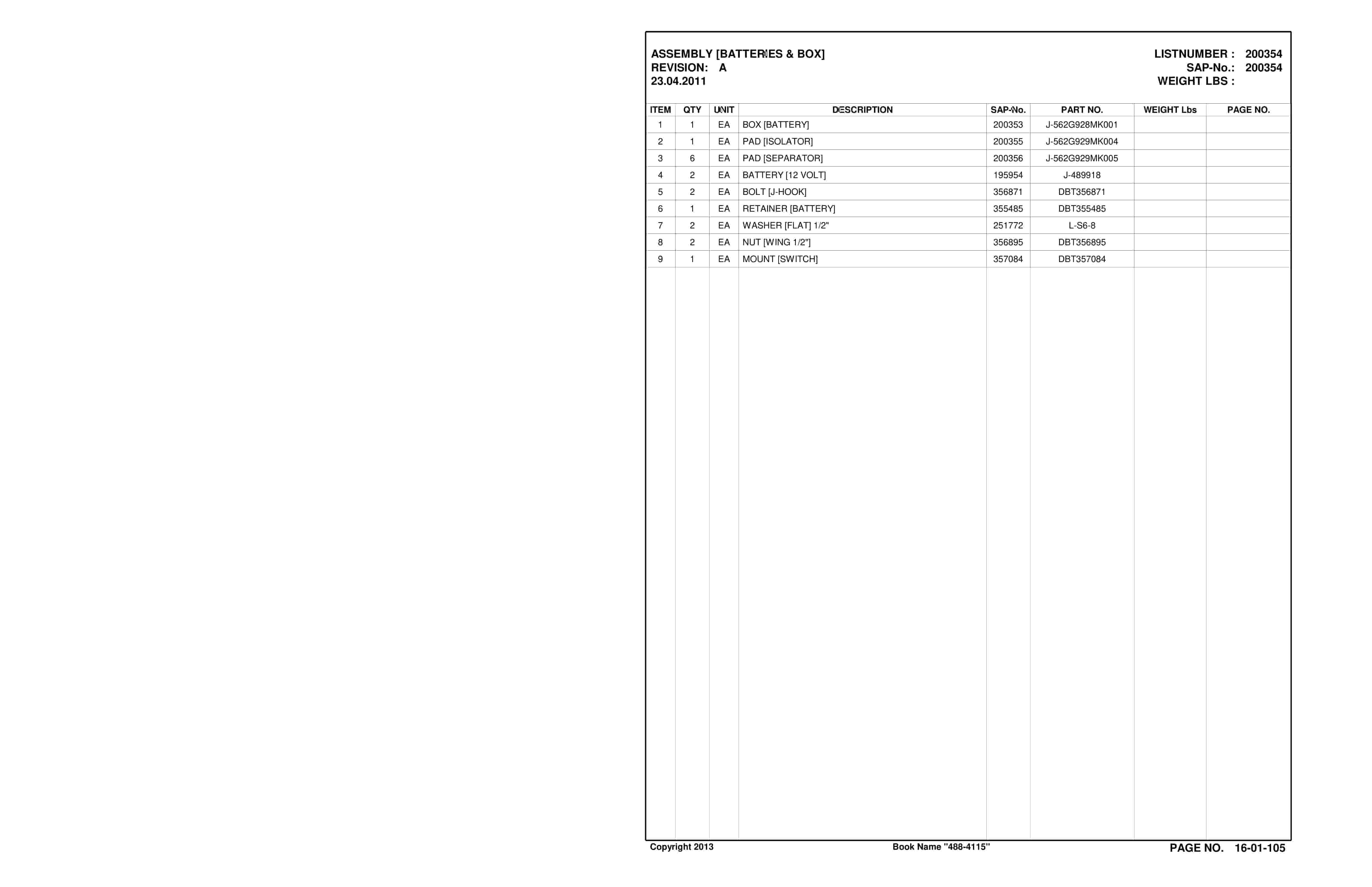 Caterpillar SU488 DN SCOOP Parts Manual BI001807-2
