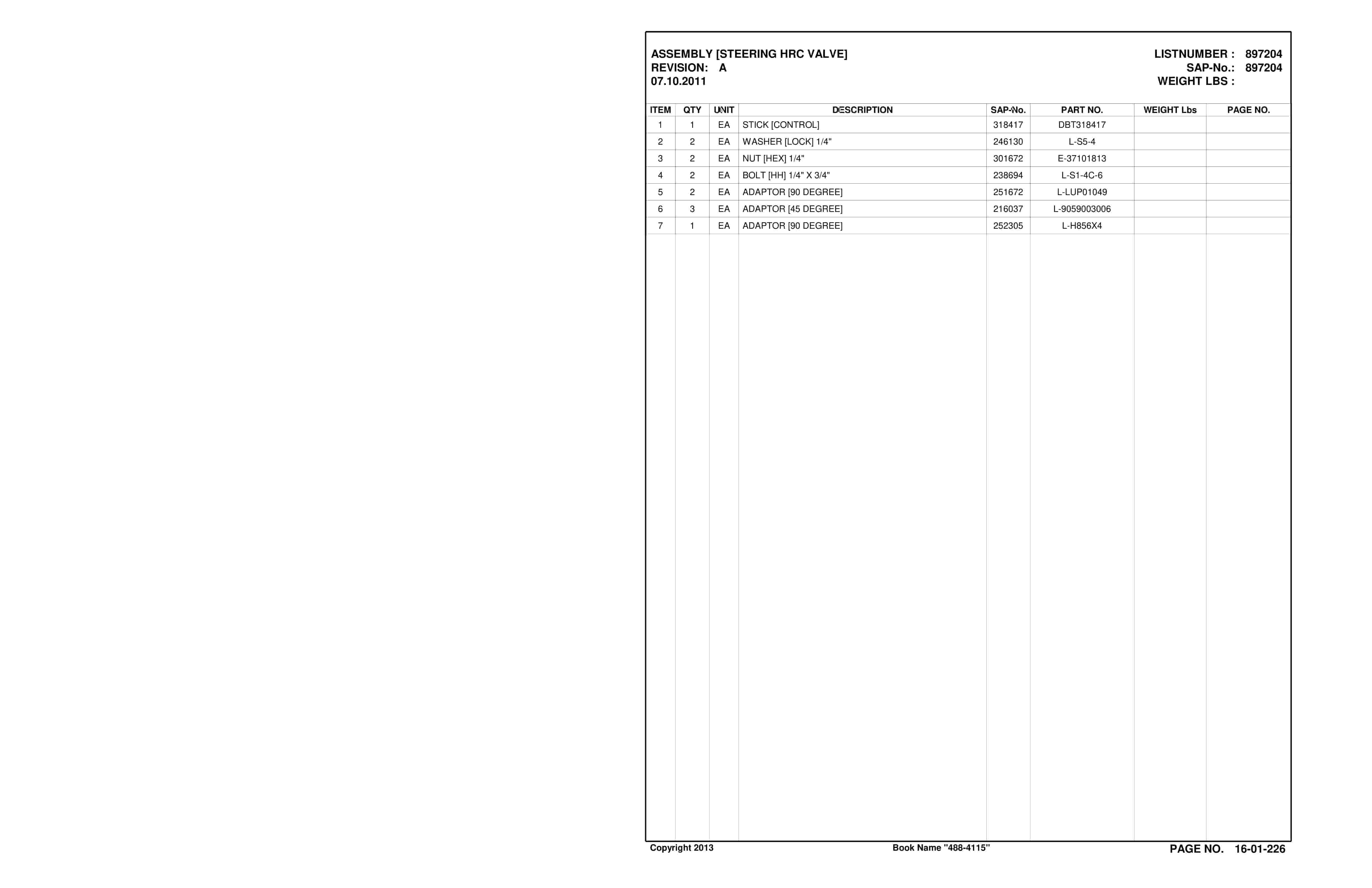 Caterpillar SU488 DN SCOOP Parts Manual BI001807-4