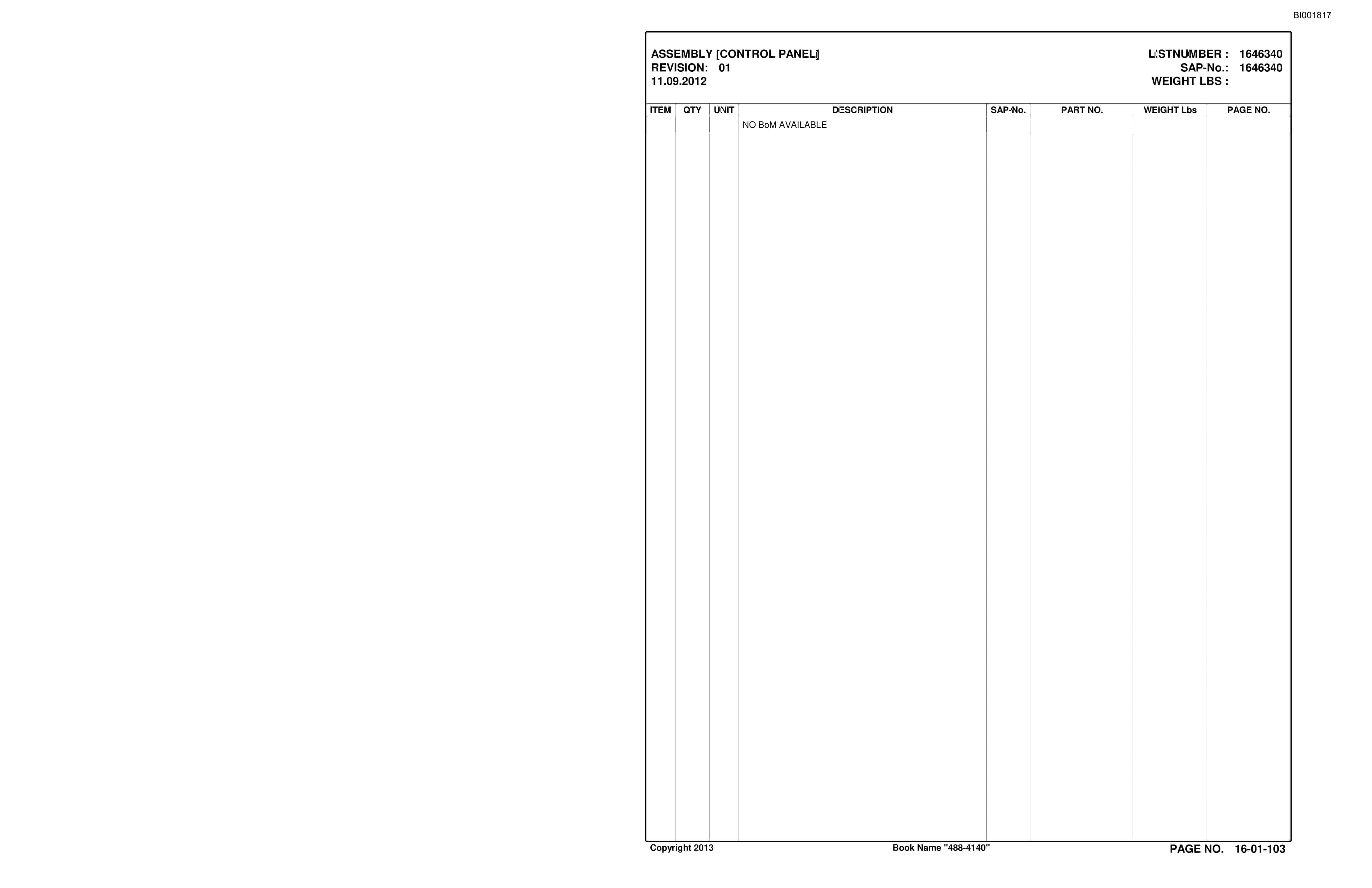Caterpillar SU488 DN SCOOP Parts Manual BI001817-2