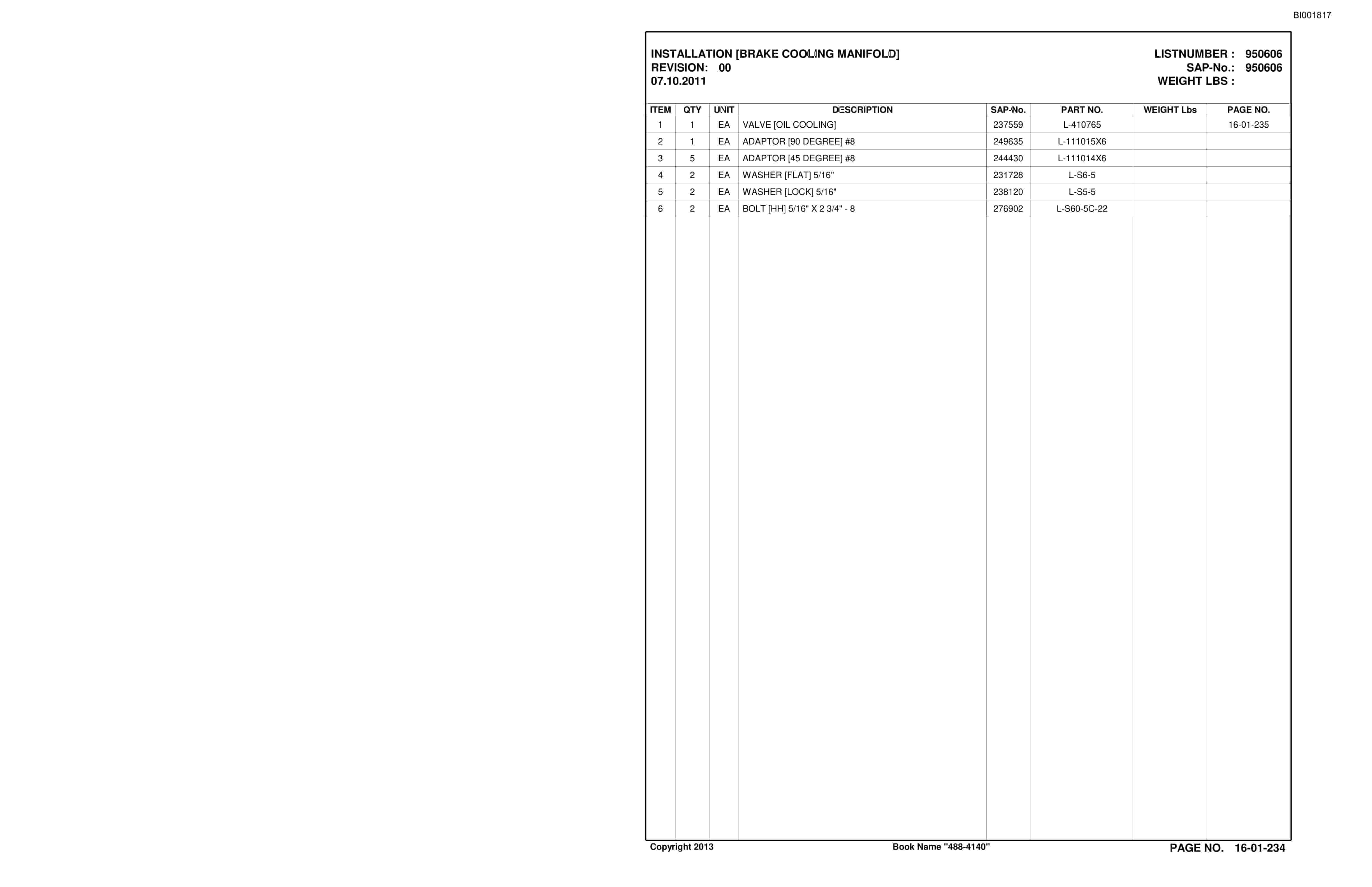 Caterpillar SU488 DN SCOOP Parts Manual BI001817-5