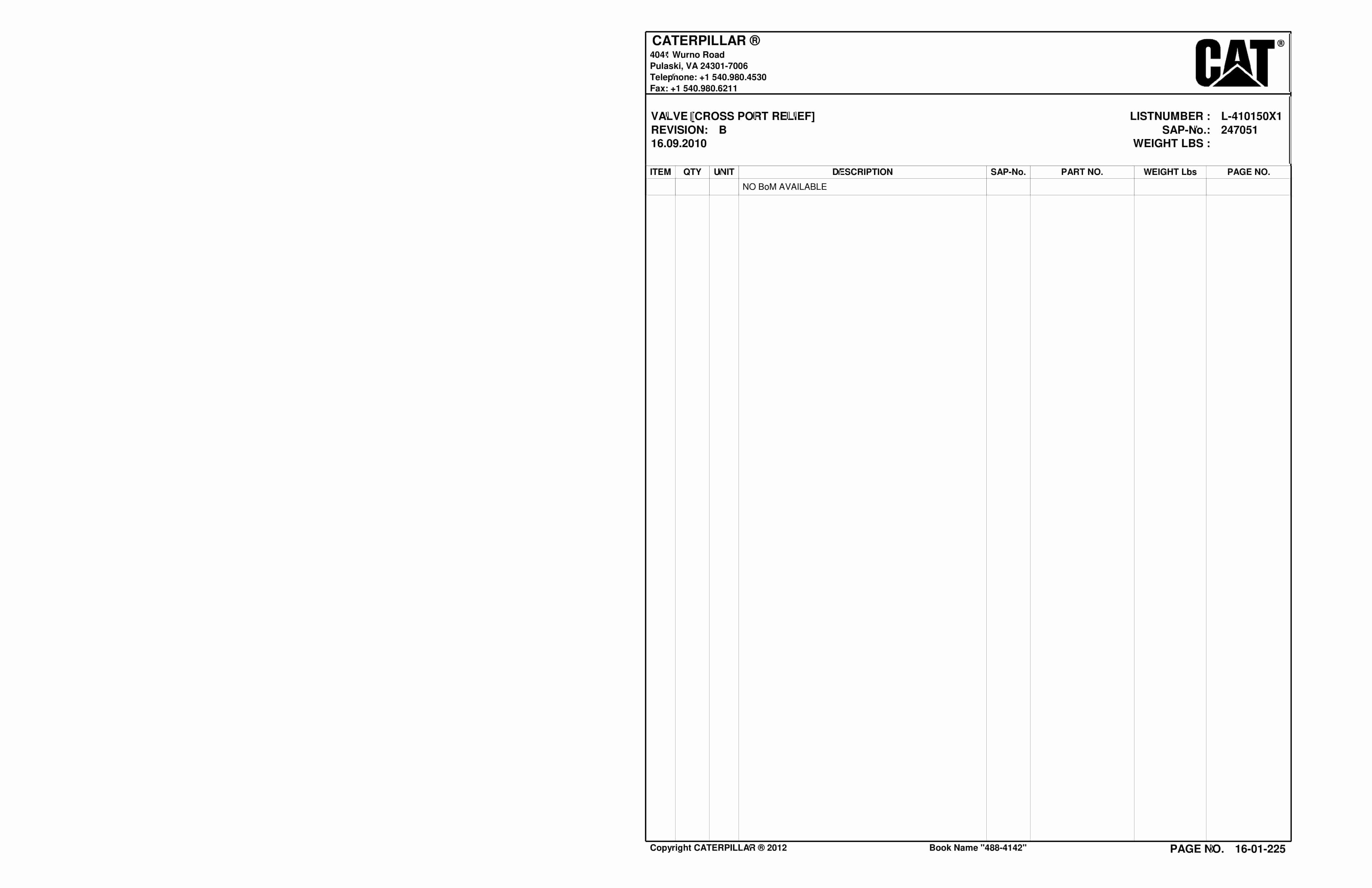 Caterpillar SU488 L SCOOP Parts Manual BI001528-4
