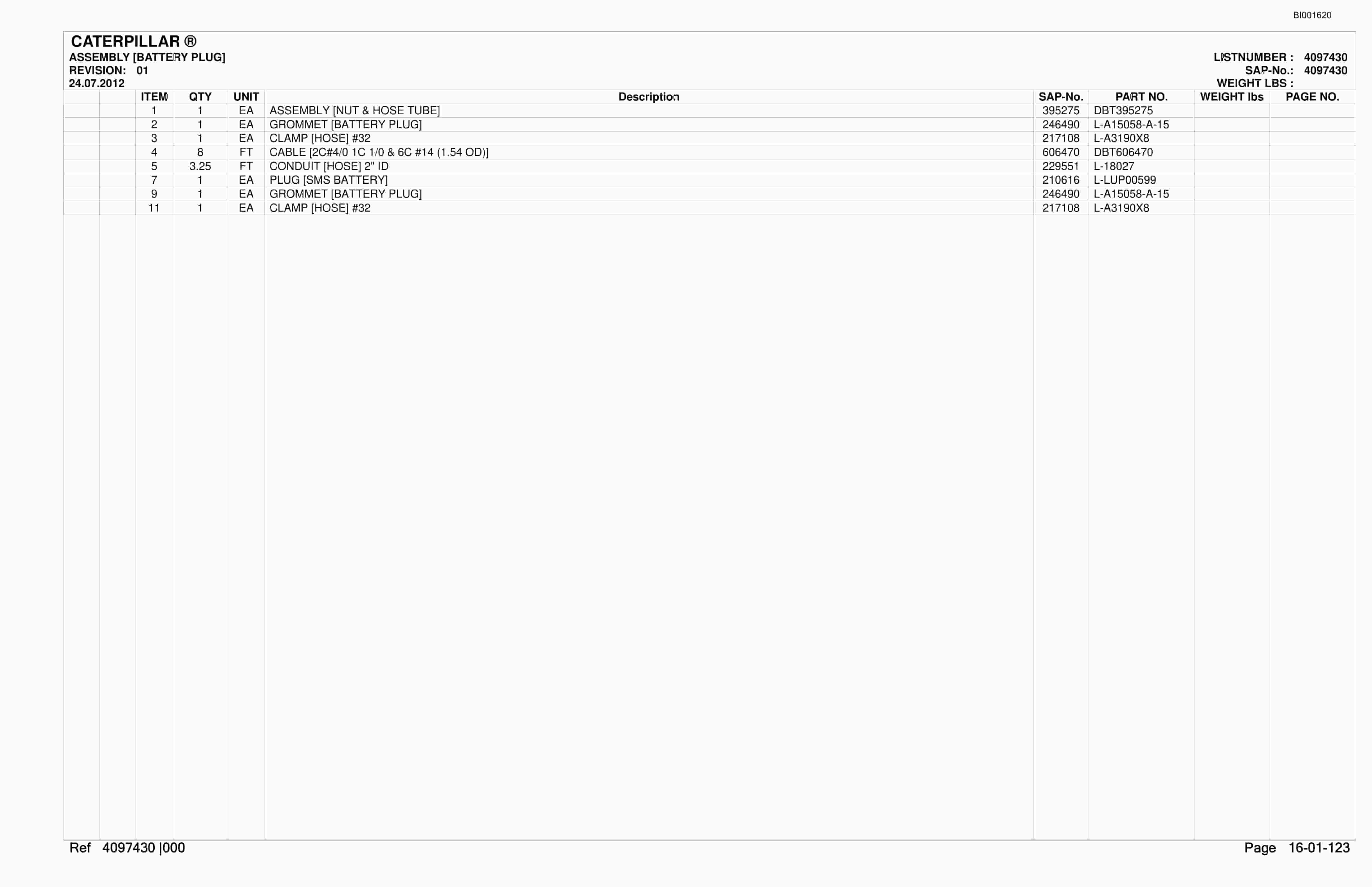 Caterpillar SU488 L SCOOP Parts Manual BI001620-2
