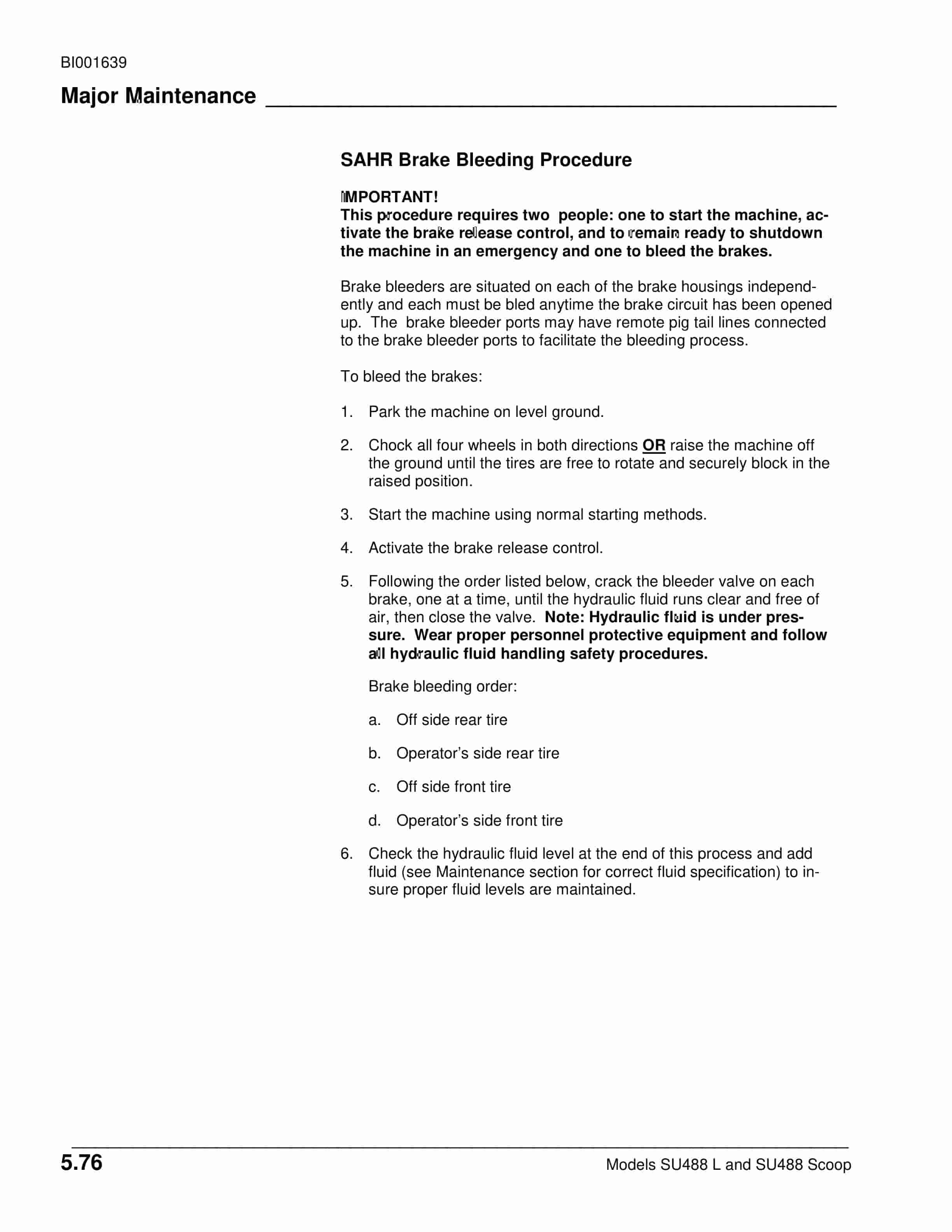 Caterpillar SU488 L, SU488 SCOOP Operation Manual BI001639-5
