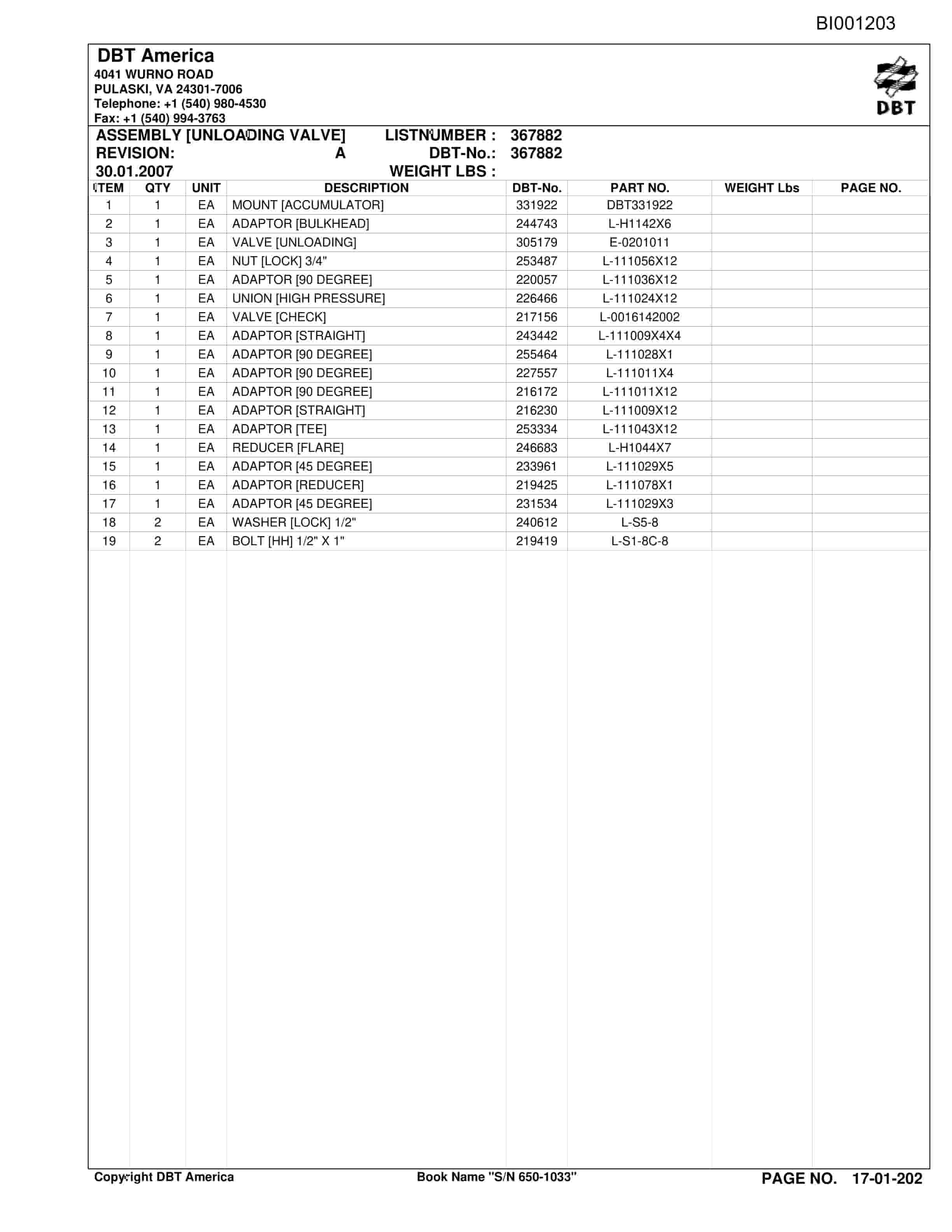 Caterpillar Versatrac Parts Manual BI001203-2