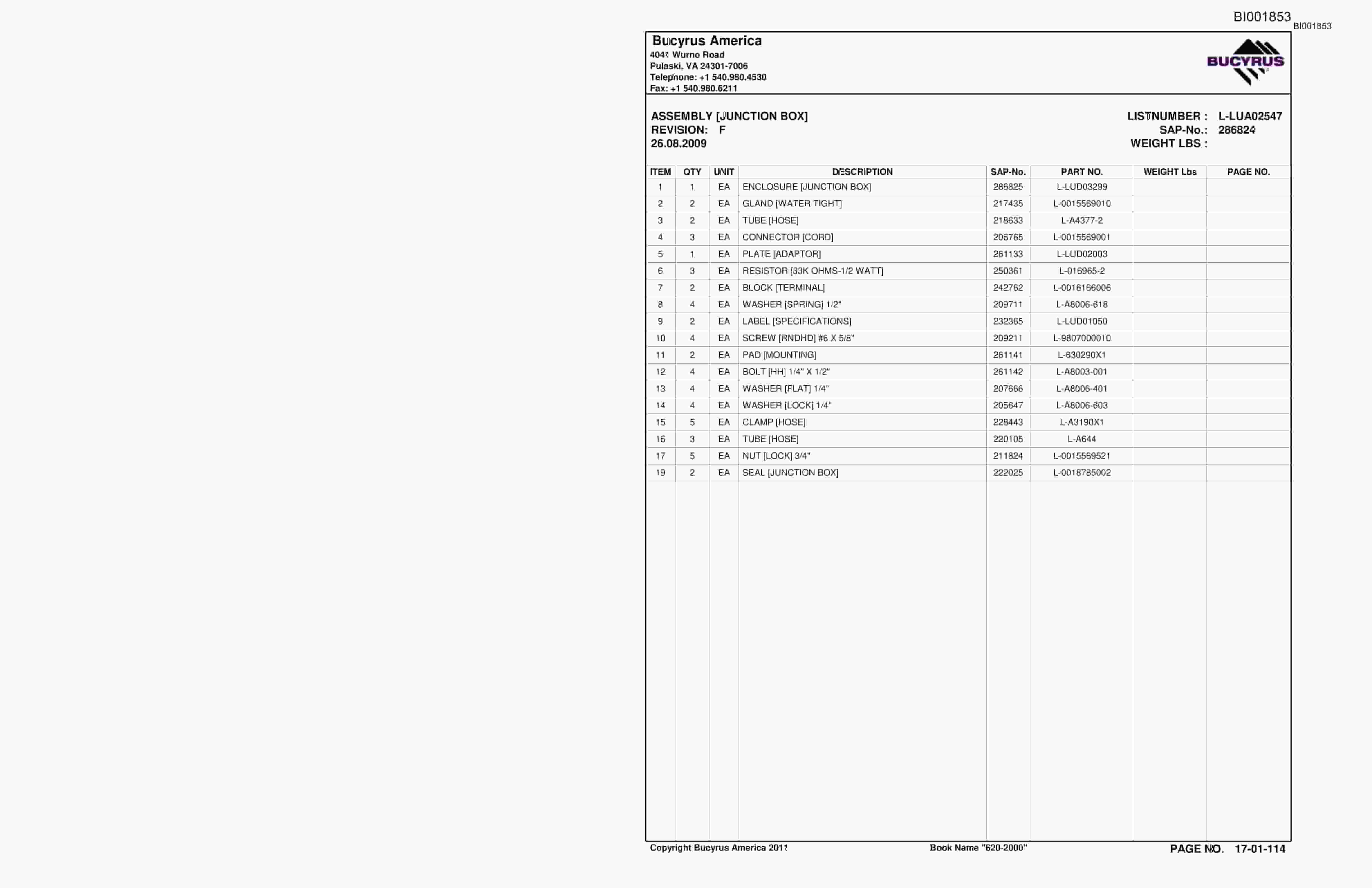 Caterpillar Versatrac Parts Manual BI001853-2
