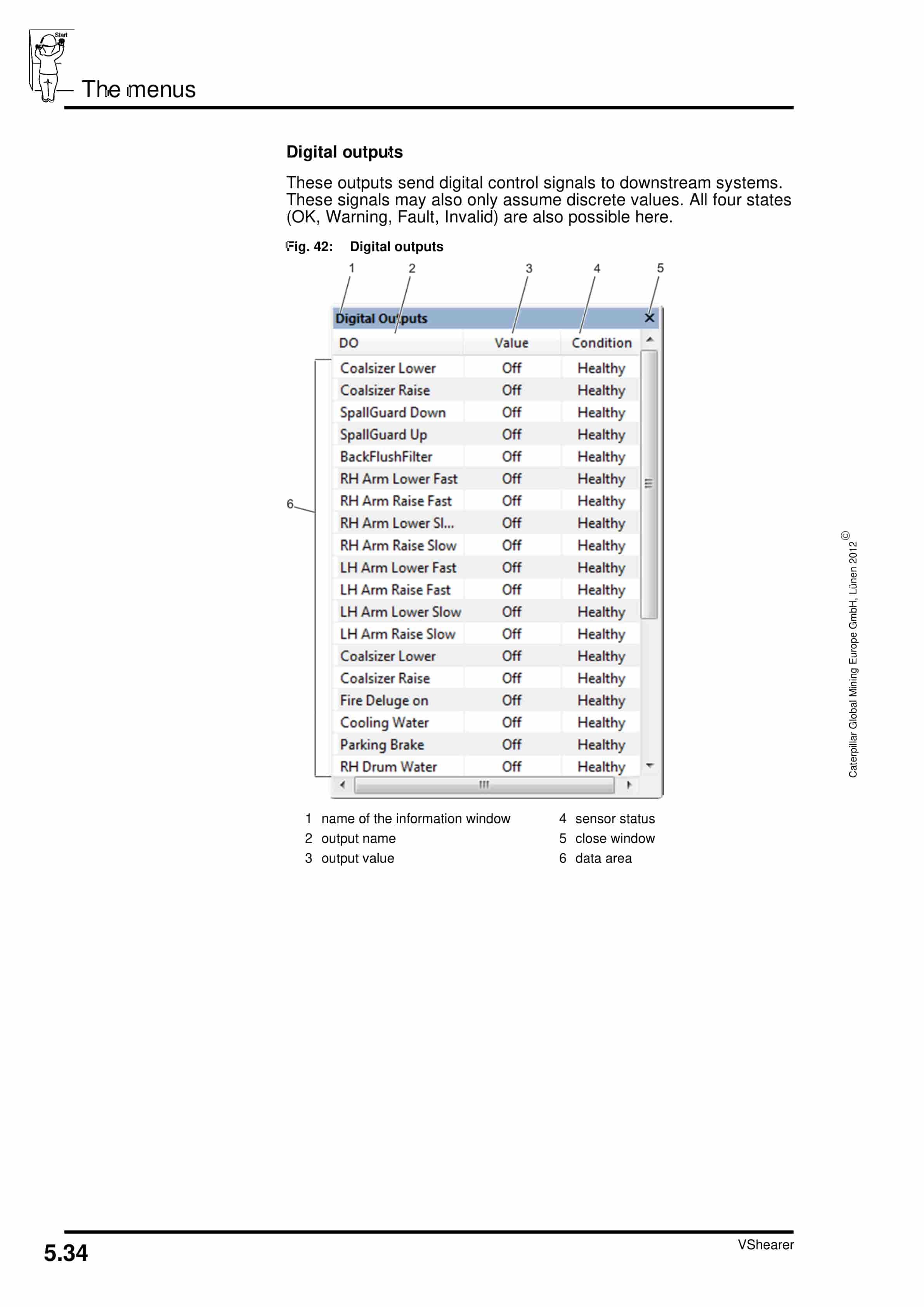 Caterpillar VShearer - Shearer Visualization Version 10.87 Operating Manual 1999 001 057 BA 00-5