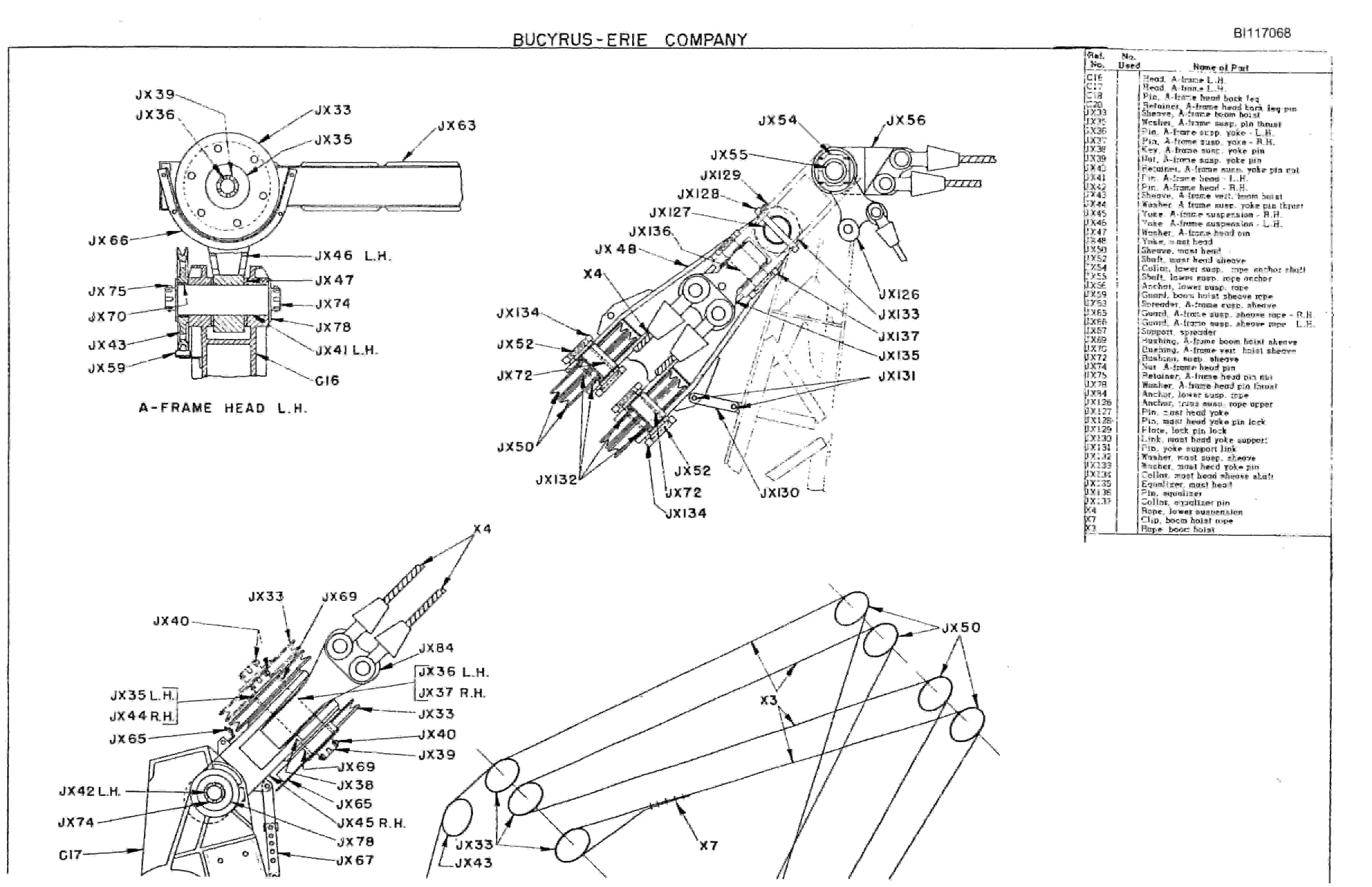 Bucyrus 1250W Parts Book BI117068-3