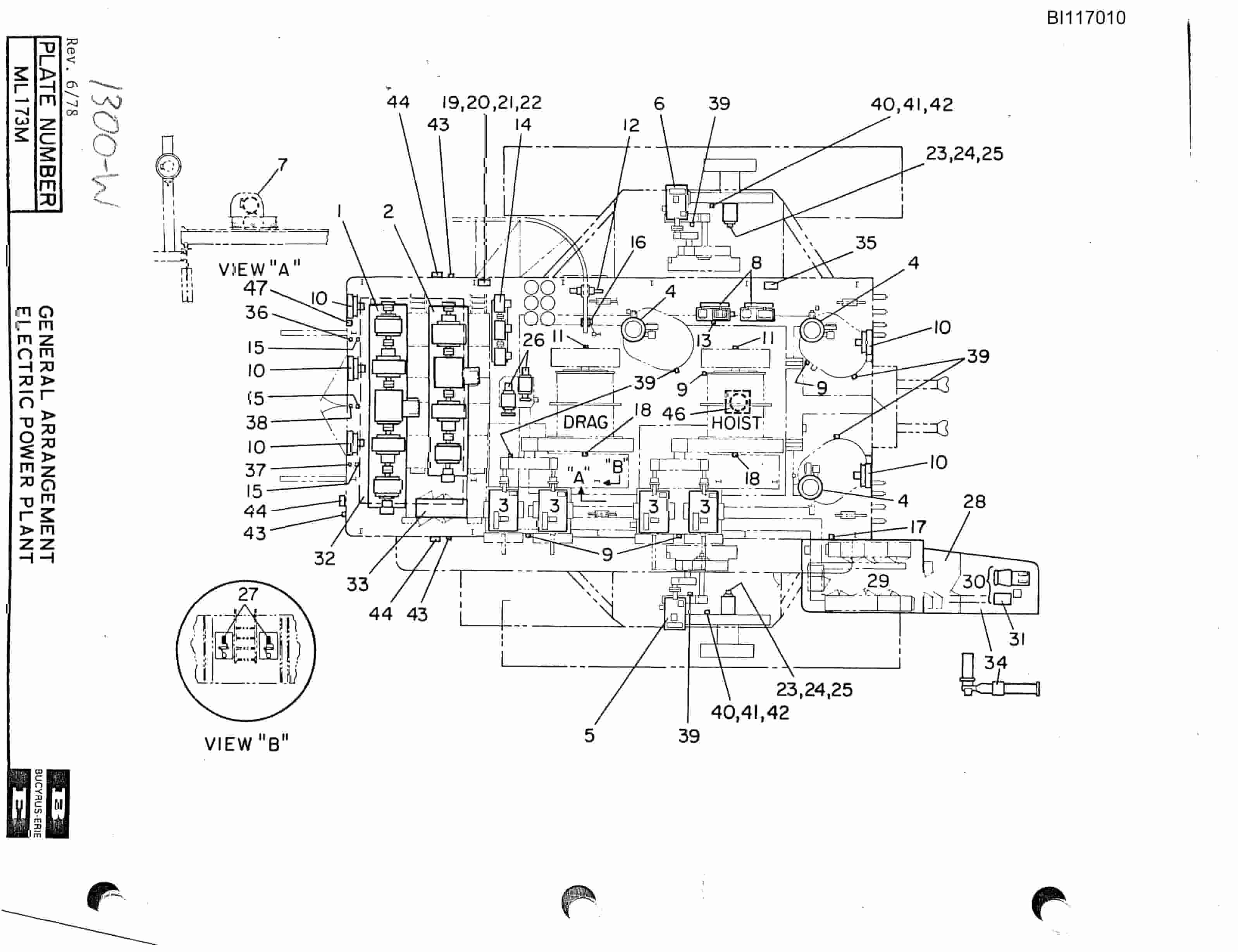 Bucyrus 1260-W Dragline Parts Catalog BI117010-2
