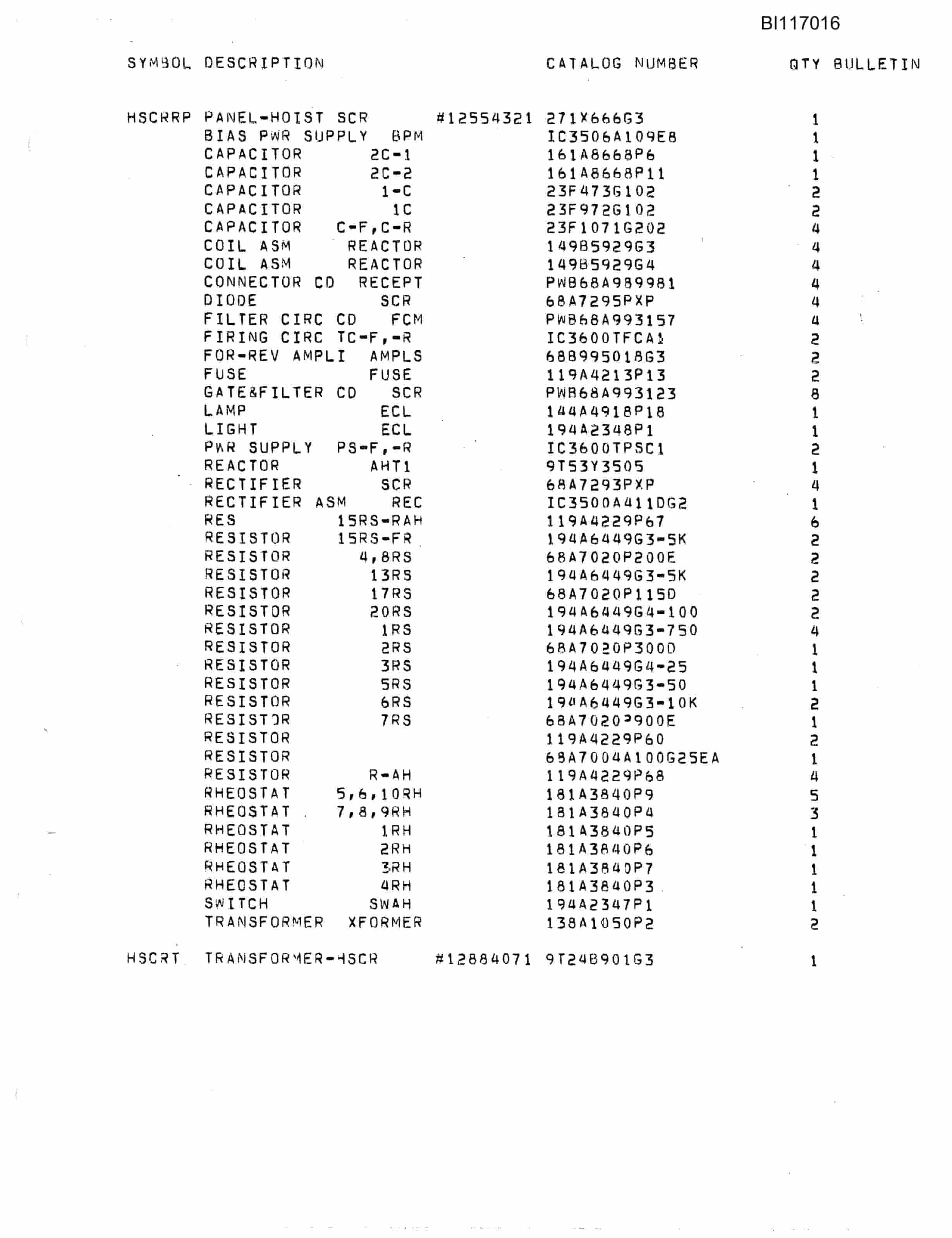 Bucyrus 1260-W Dragline Parts Catalog BI117016-4