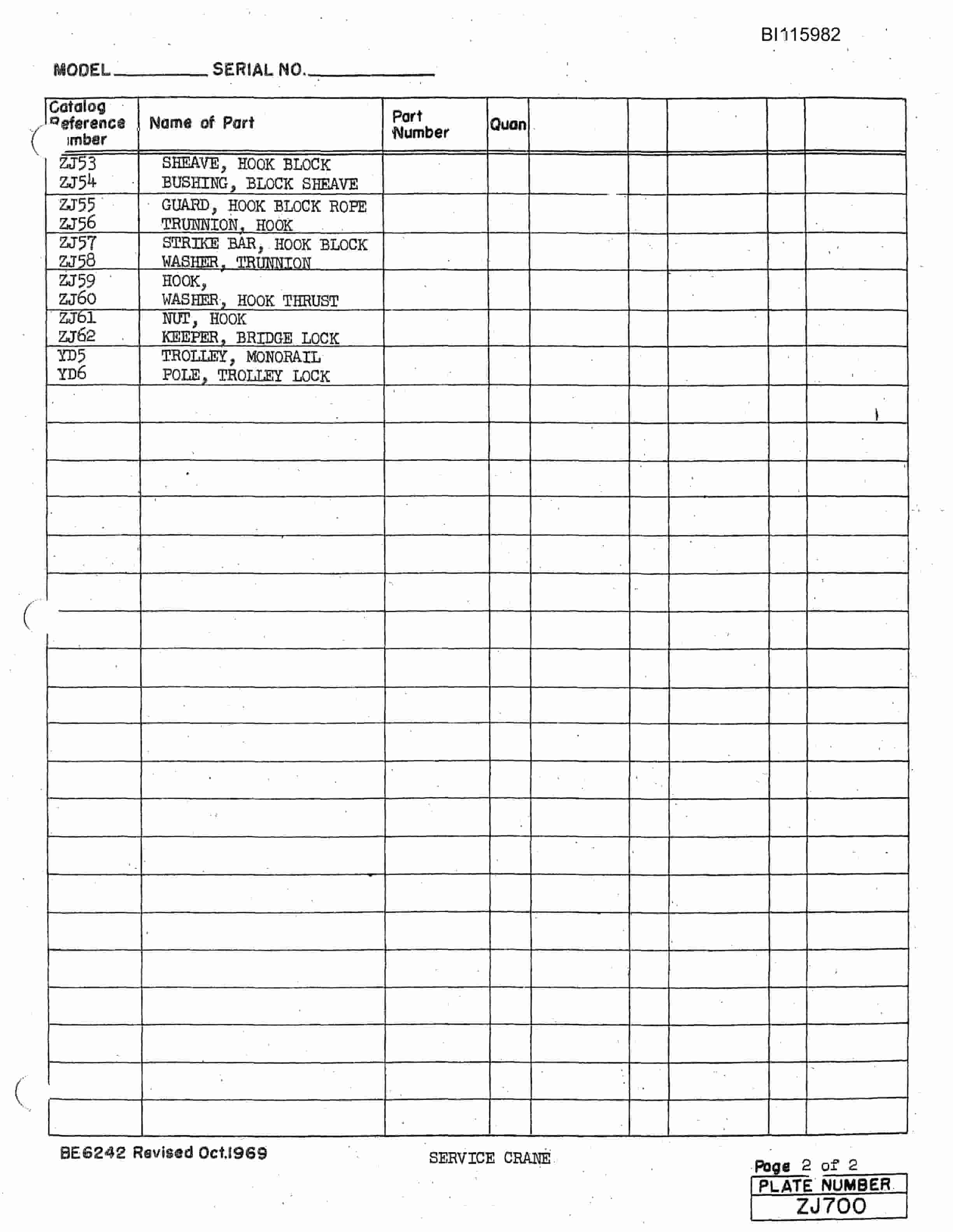 Bucyrus 1260-W Dragline Technical Manual BI115982-4