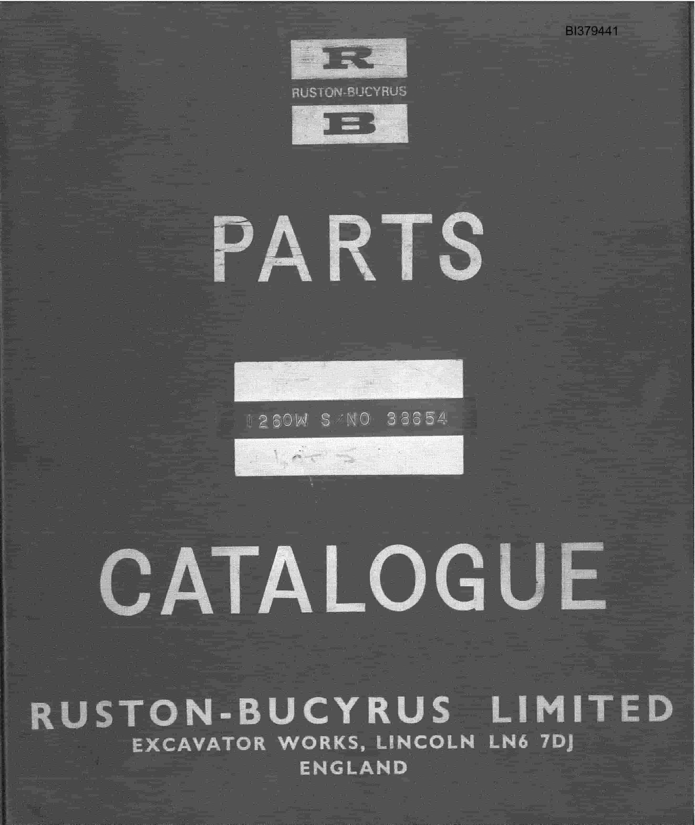 Bucyrus 1260W Drill Parts Catalog BI379441