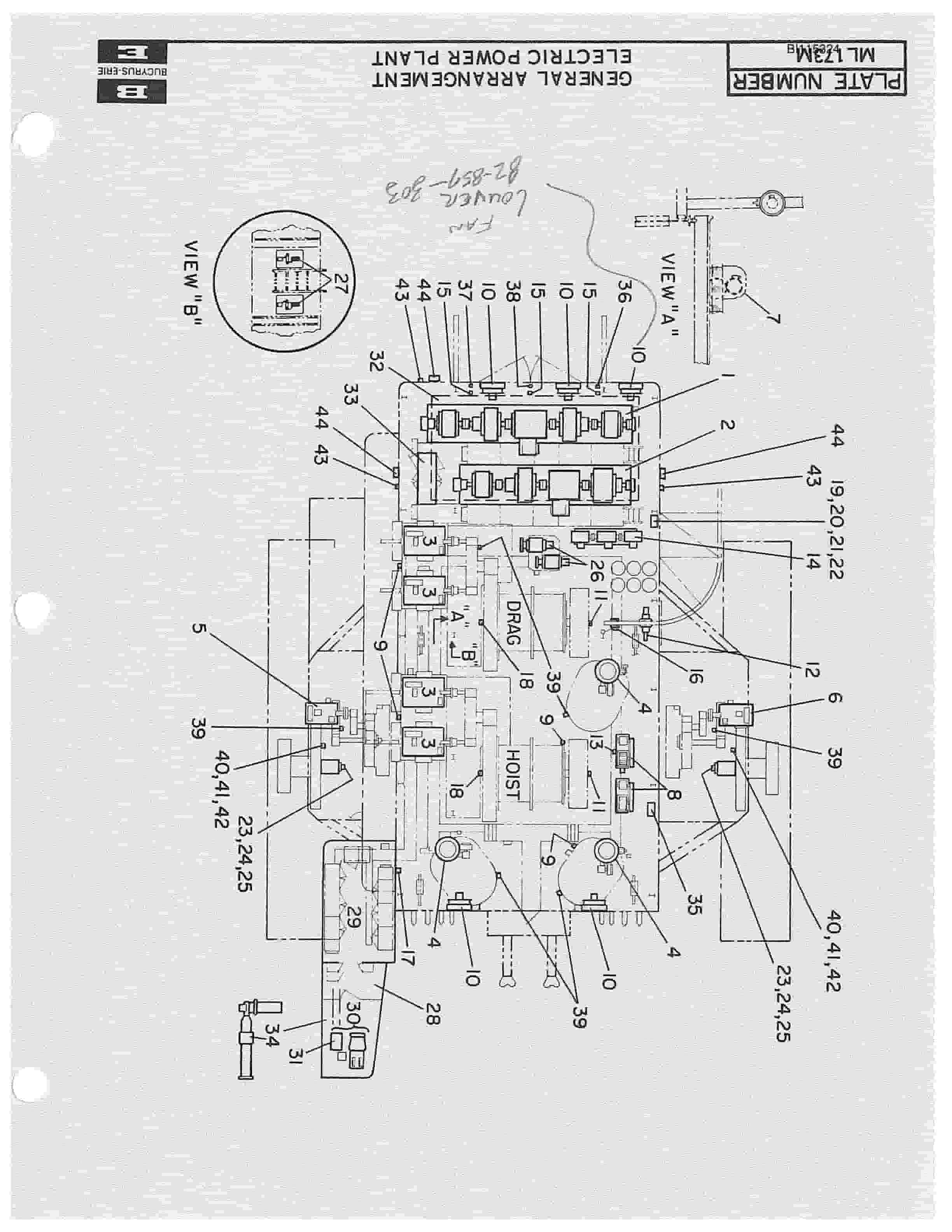 Bucyrus 1260W Walking Dragline Parts Catalog BI115324-2