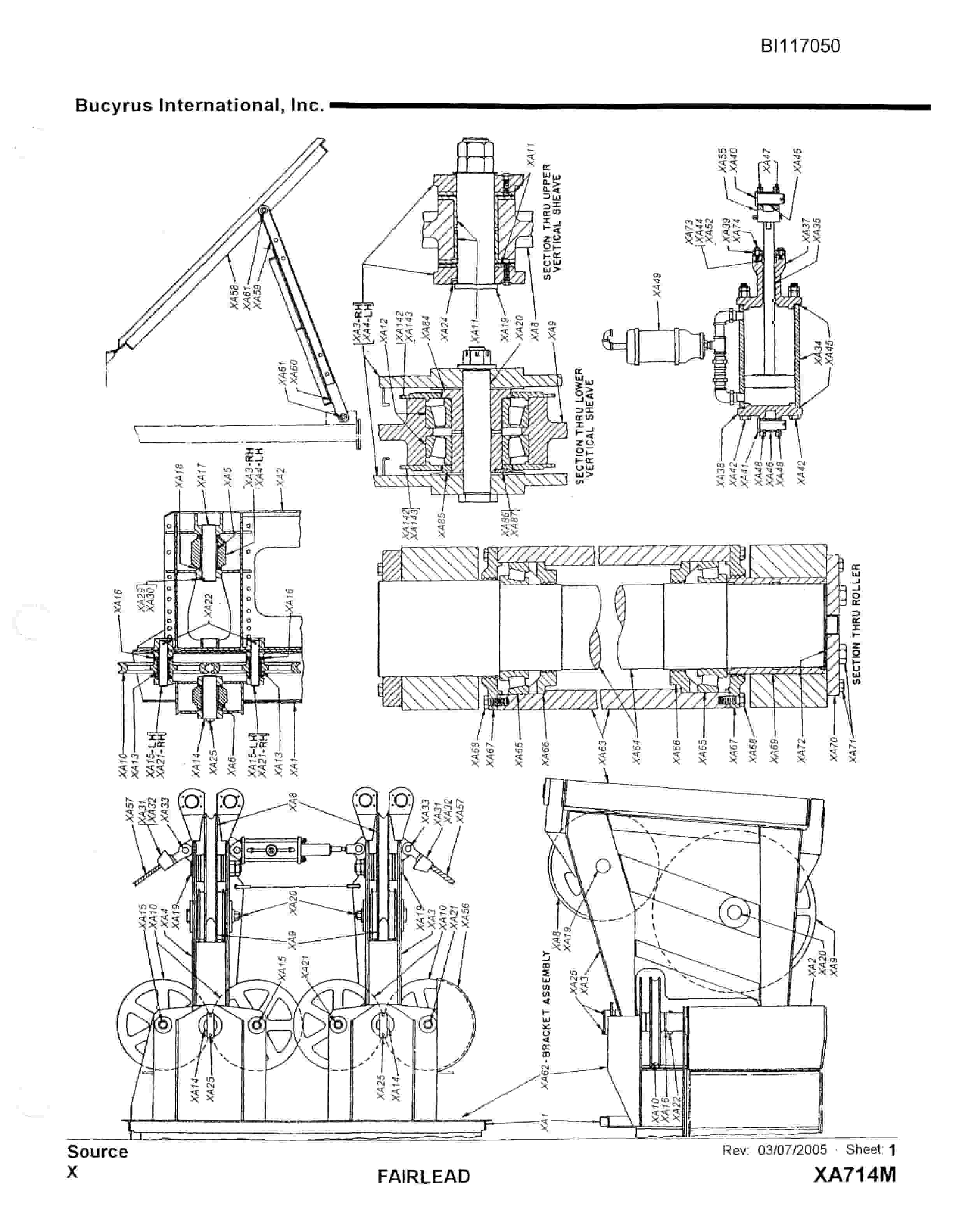 Bucyrus 1260W Walking Dragline Parts Manual BI117050-5