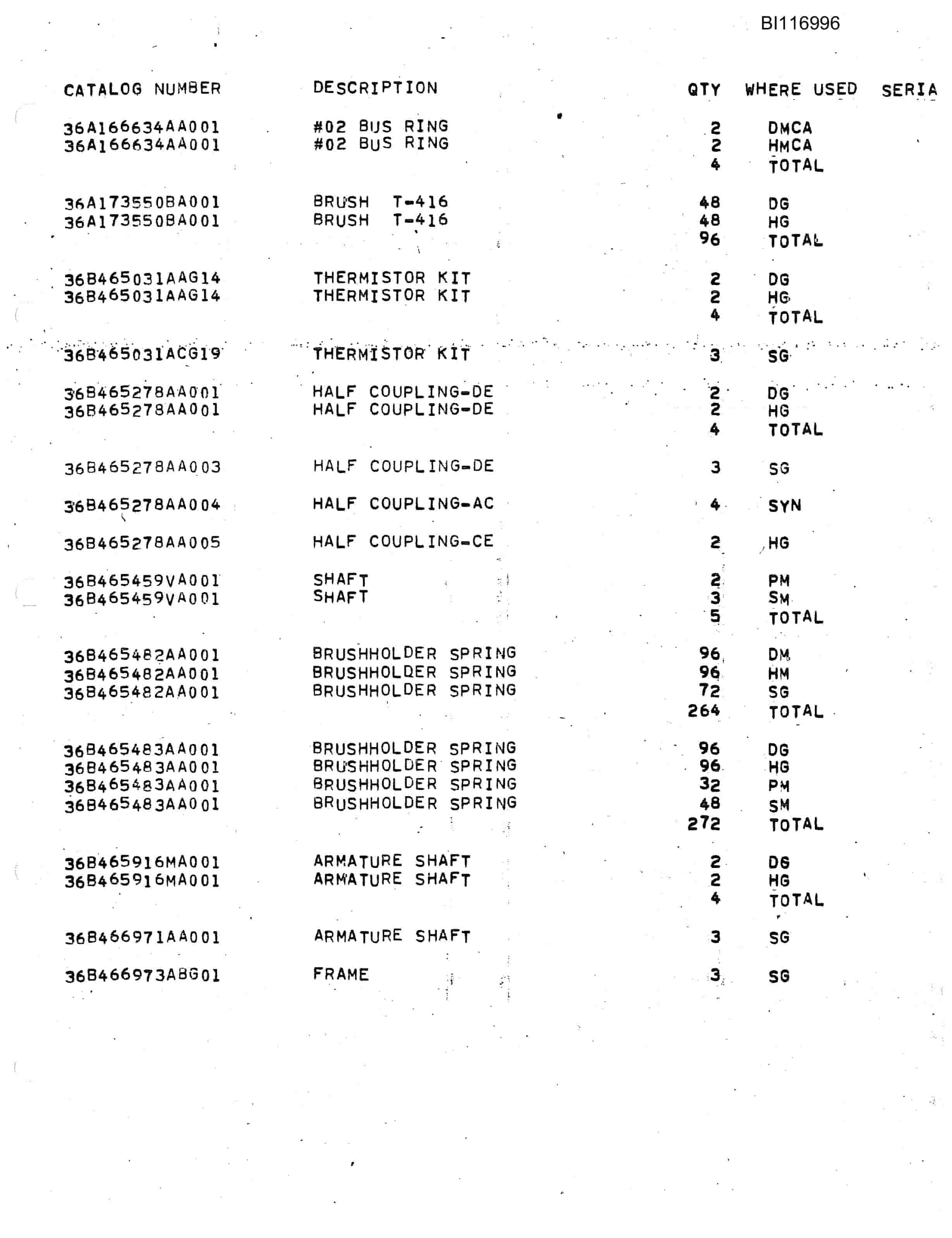 Bucyrus 1300-W Dragline Parts Catalog BI116996-5