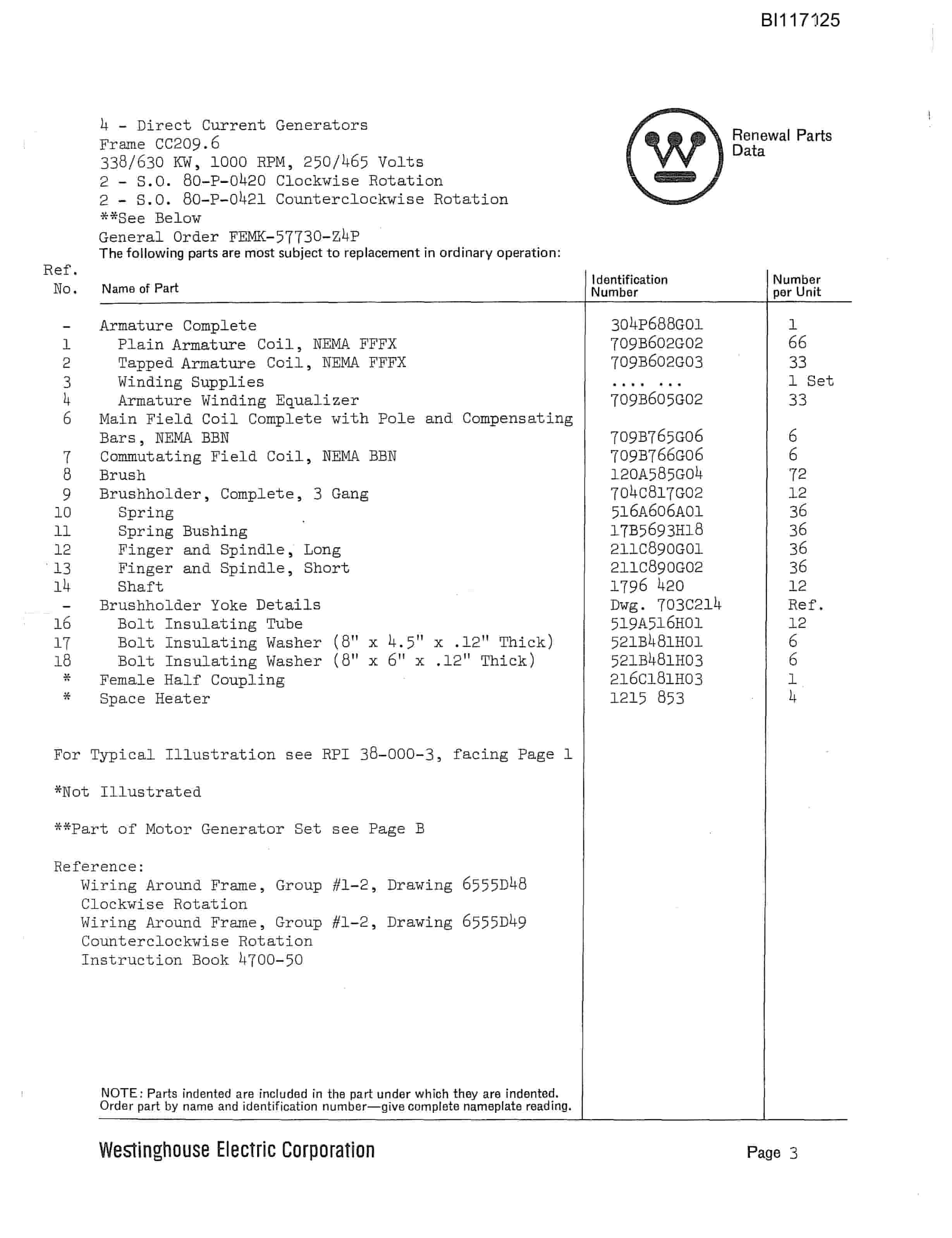 Bucyrus 1350-W Dragline Parts Catalog BI117125-4