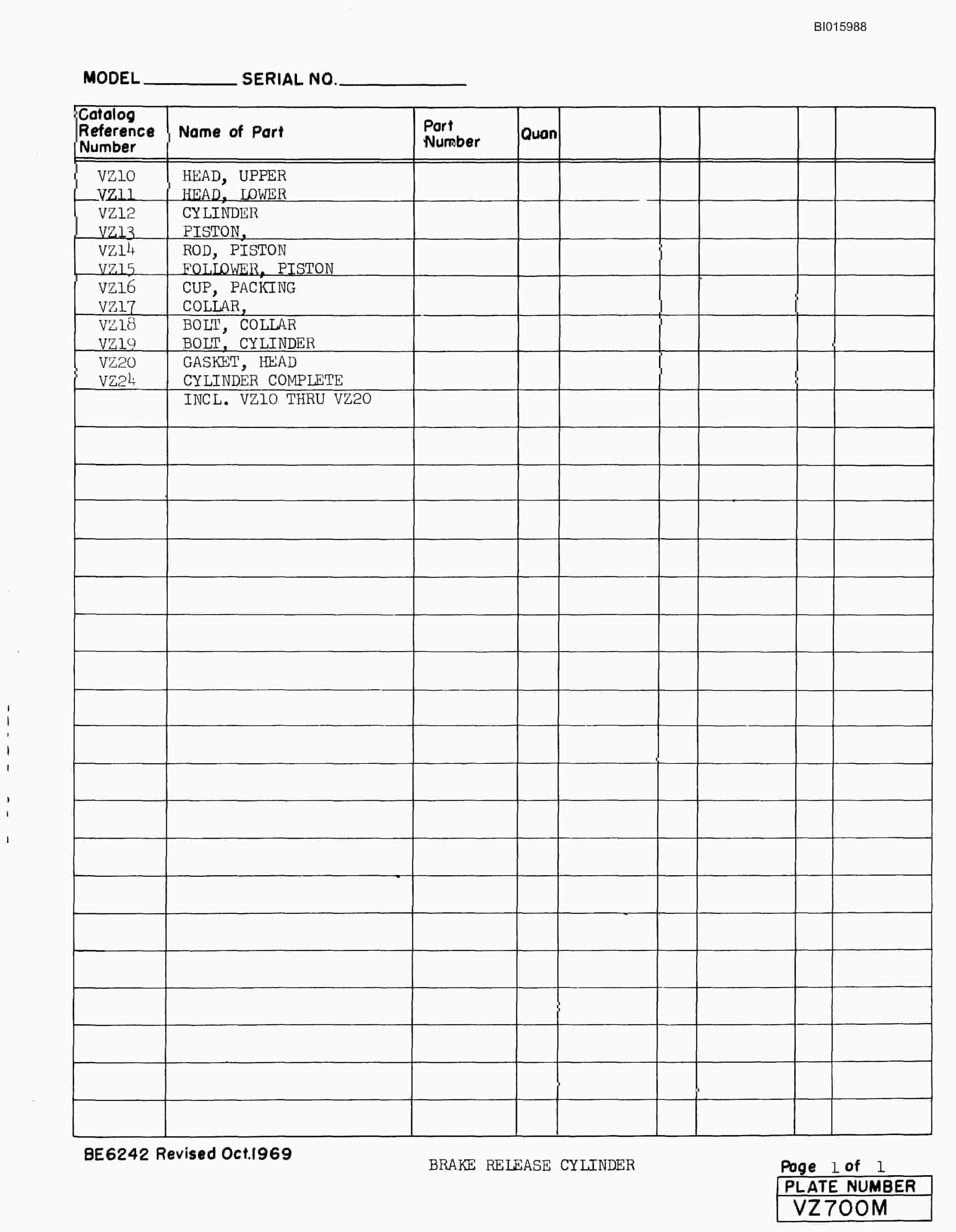 Bucyrus 1350-W Walking Dragline Parts Catalog BI015988-4