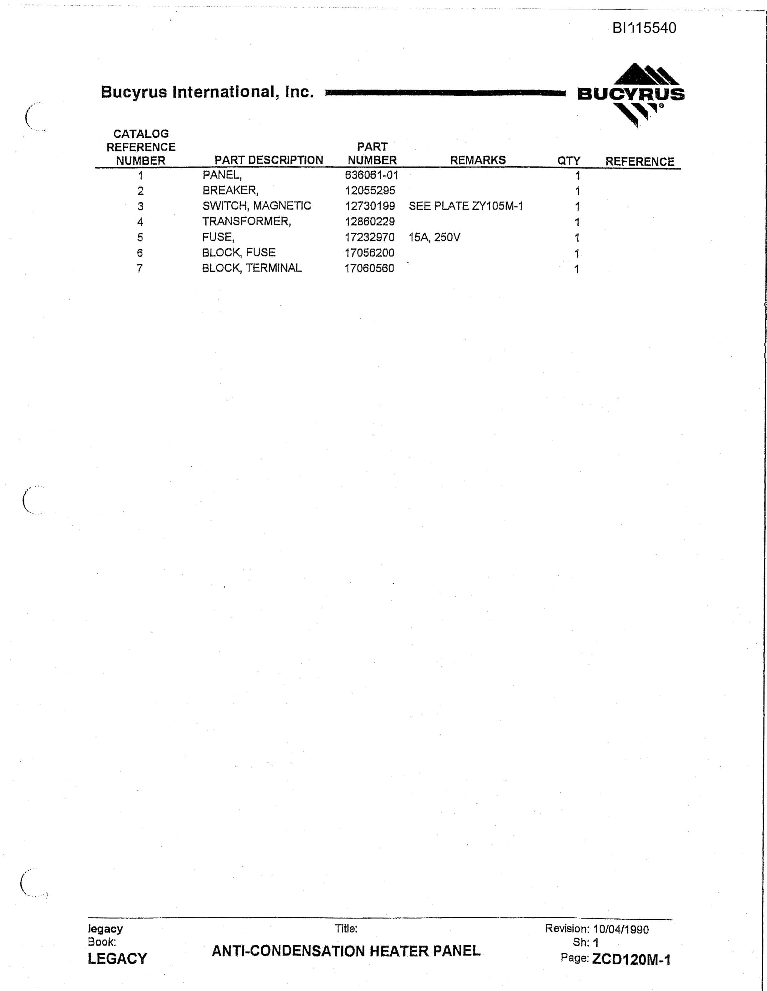 Bucyrus 1350W Walking Dragline Technical Manual BI115540-4