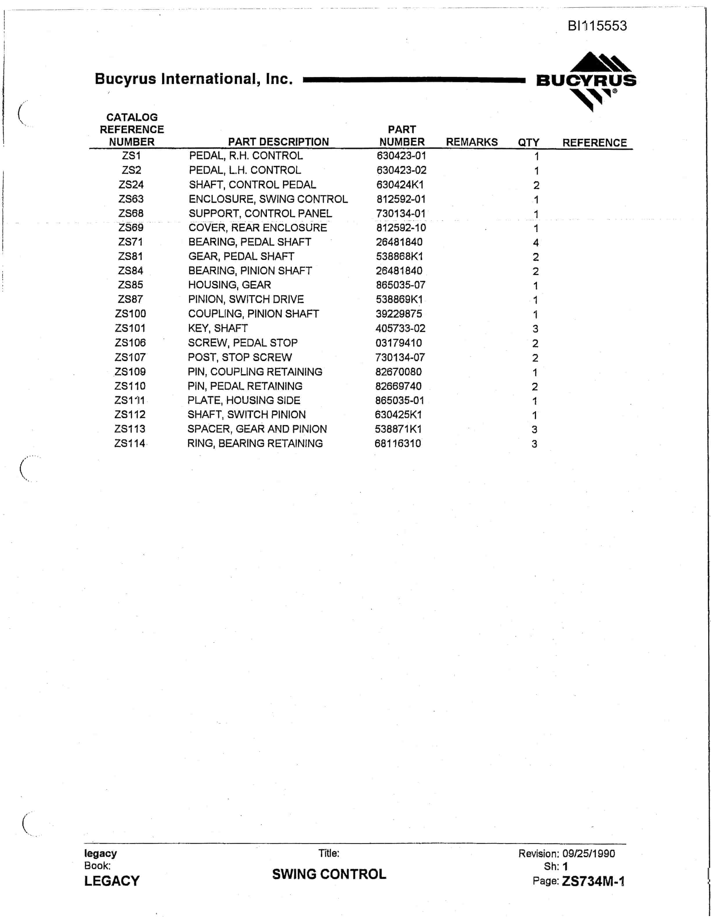 Bucyrus 1350W Walking Dragline Technical Manual BI115553-5