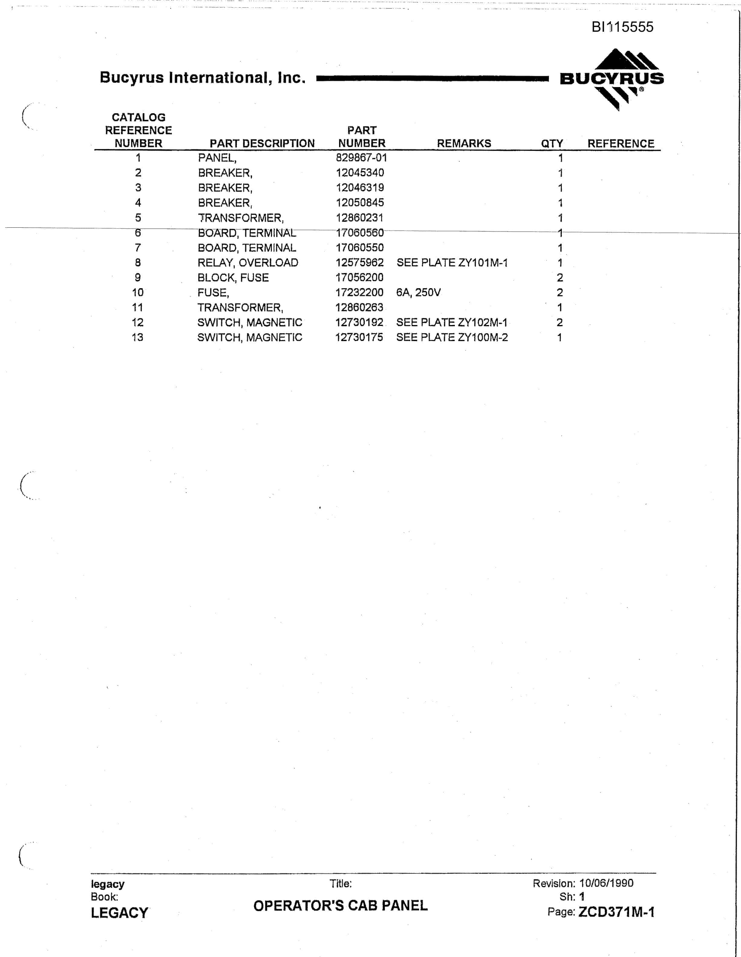 Bucyrus 1350W Walking Dragline Technical Manual BI115555-4