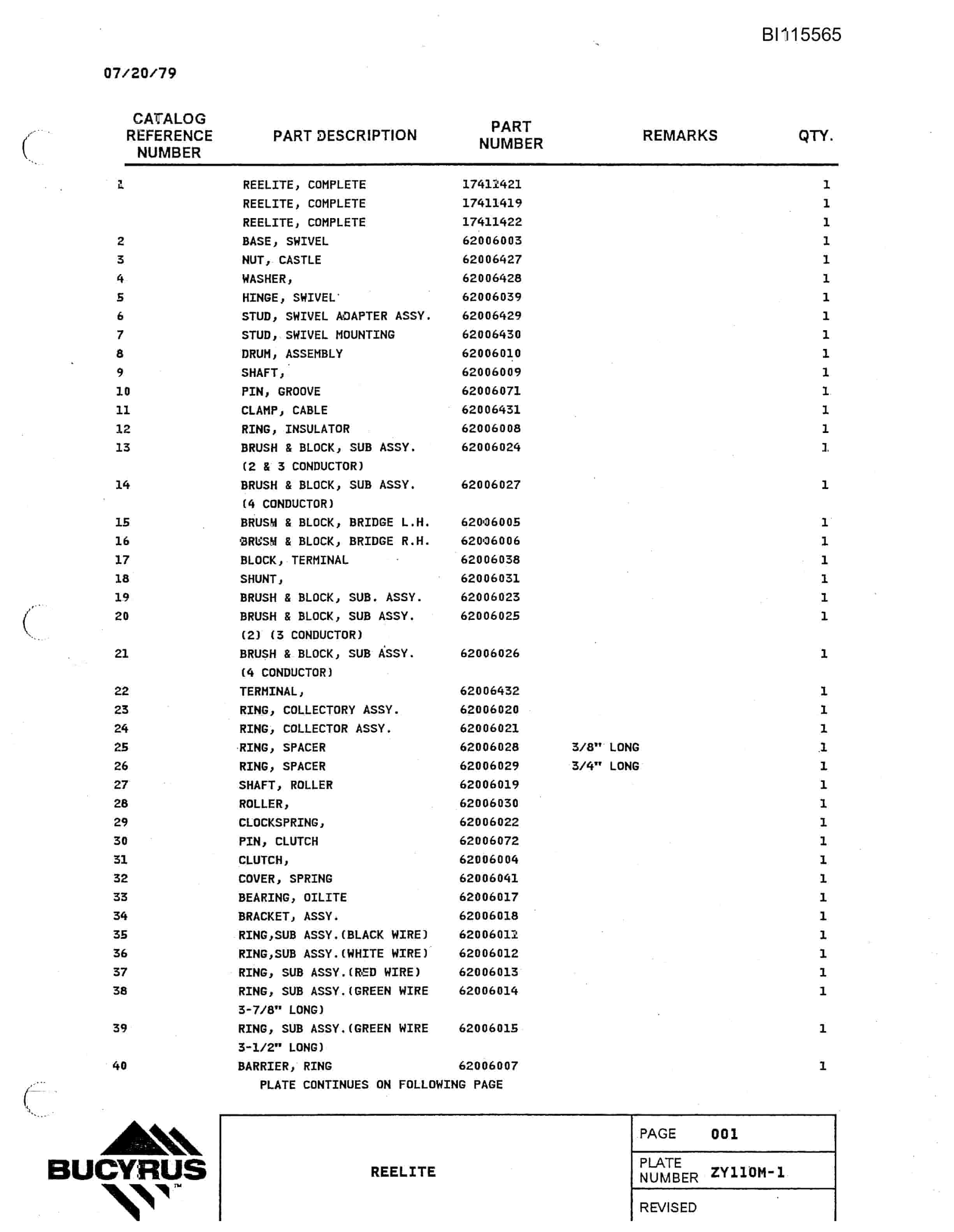 Bucyrus 1350W Walking Dragline Technical Manual BI115565-5
