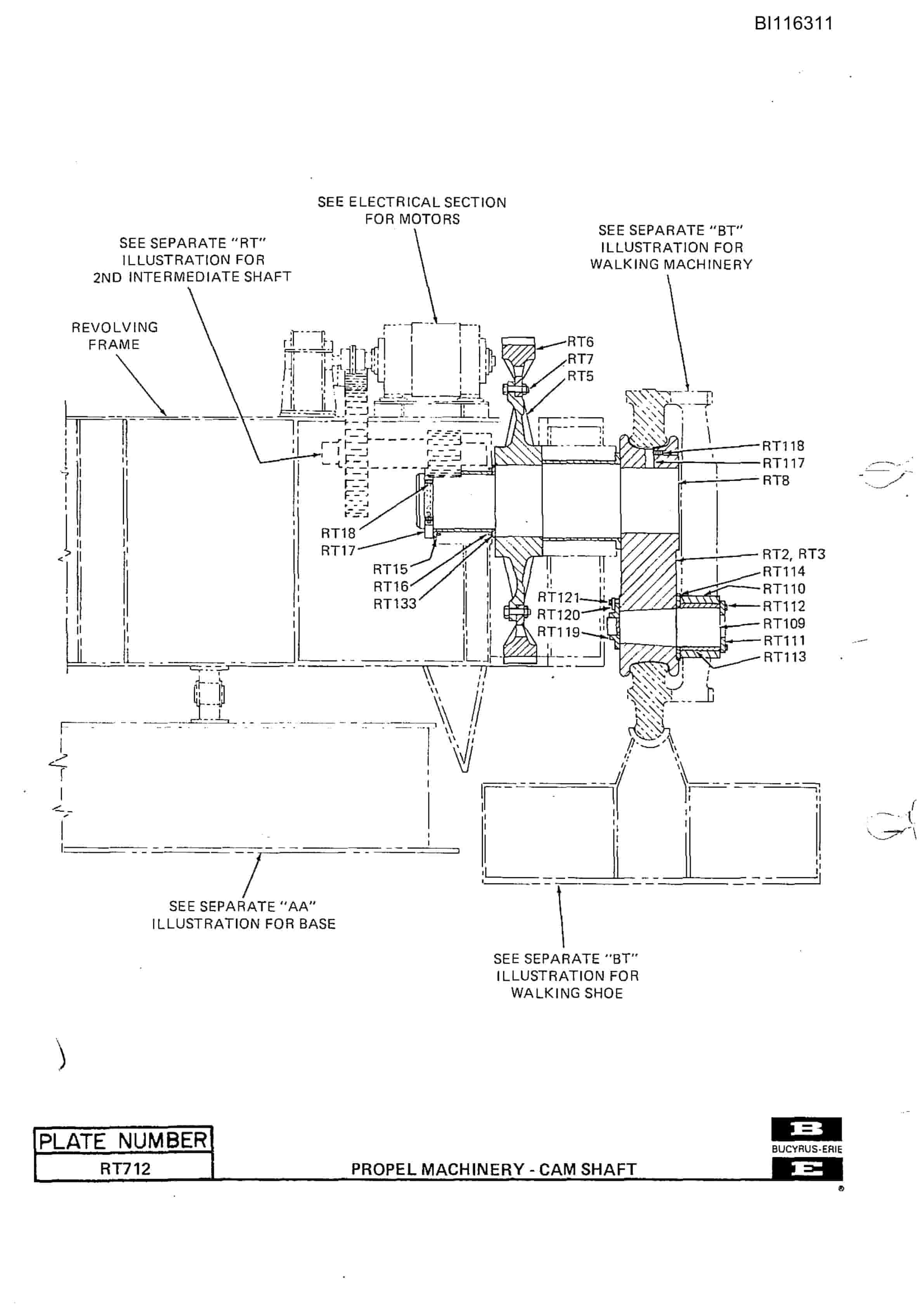 Bucyrus 1370-W Dragline Heavy Lifts Parts Catalog BI116311-5