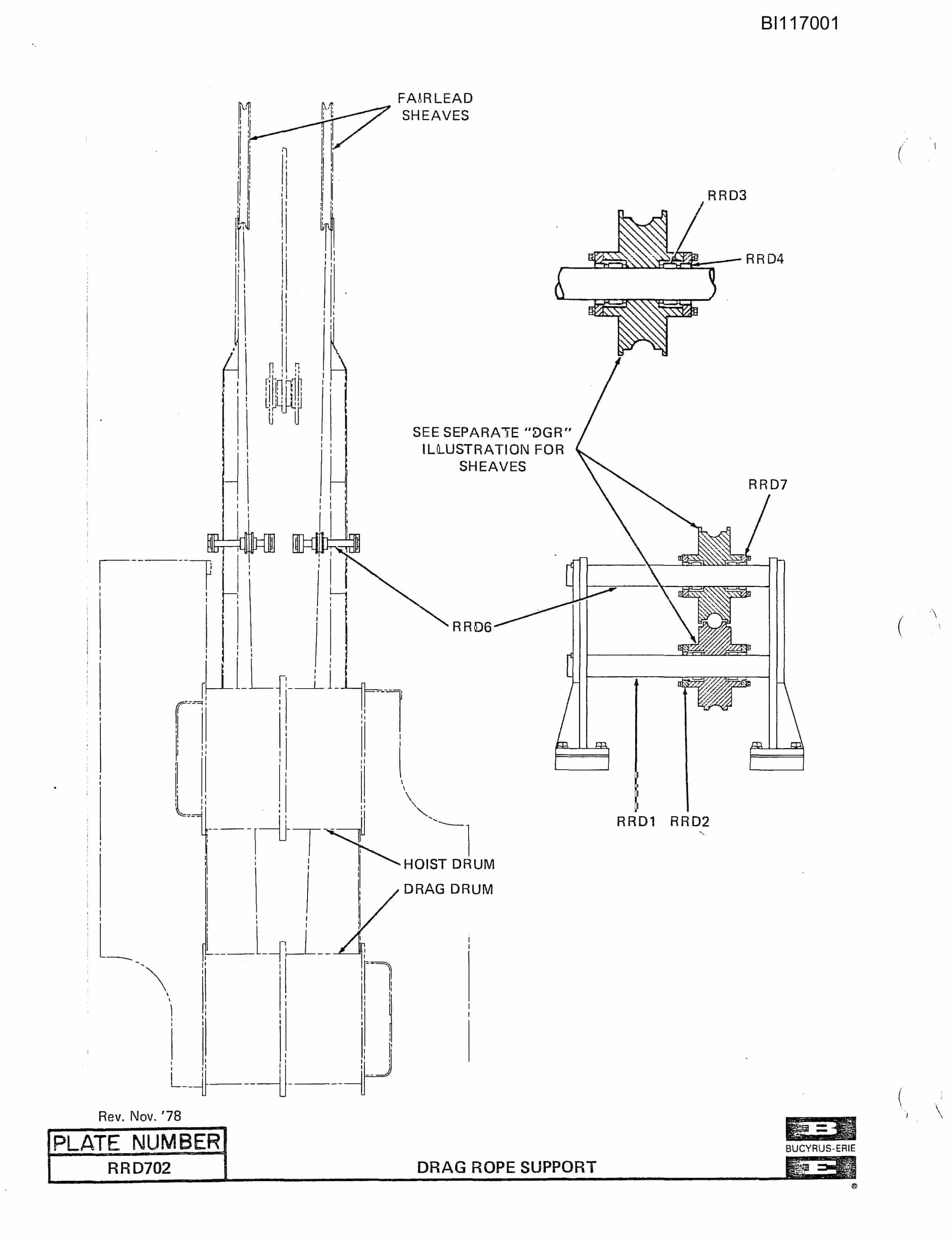 Bucyrus 1370-W Dragline Parts Catalog BI117001-5