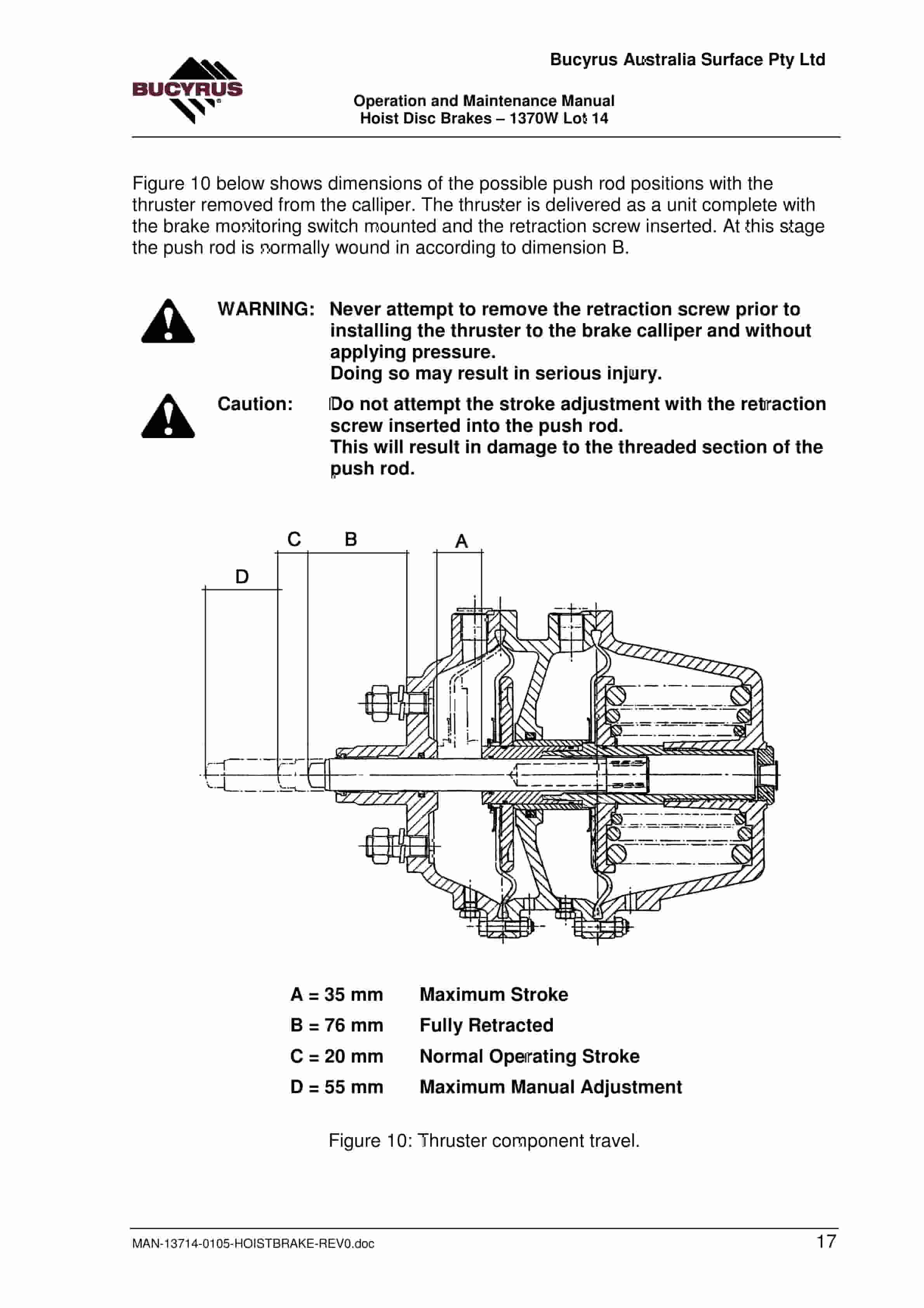 Bucyrus 1370W Hoist Disc Brakes Operation And Maintenance Manual BI014269-2