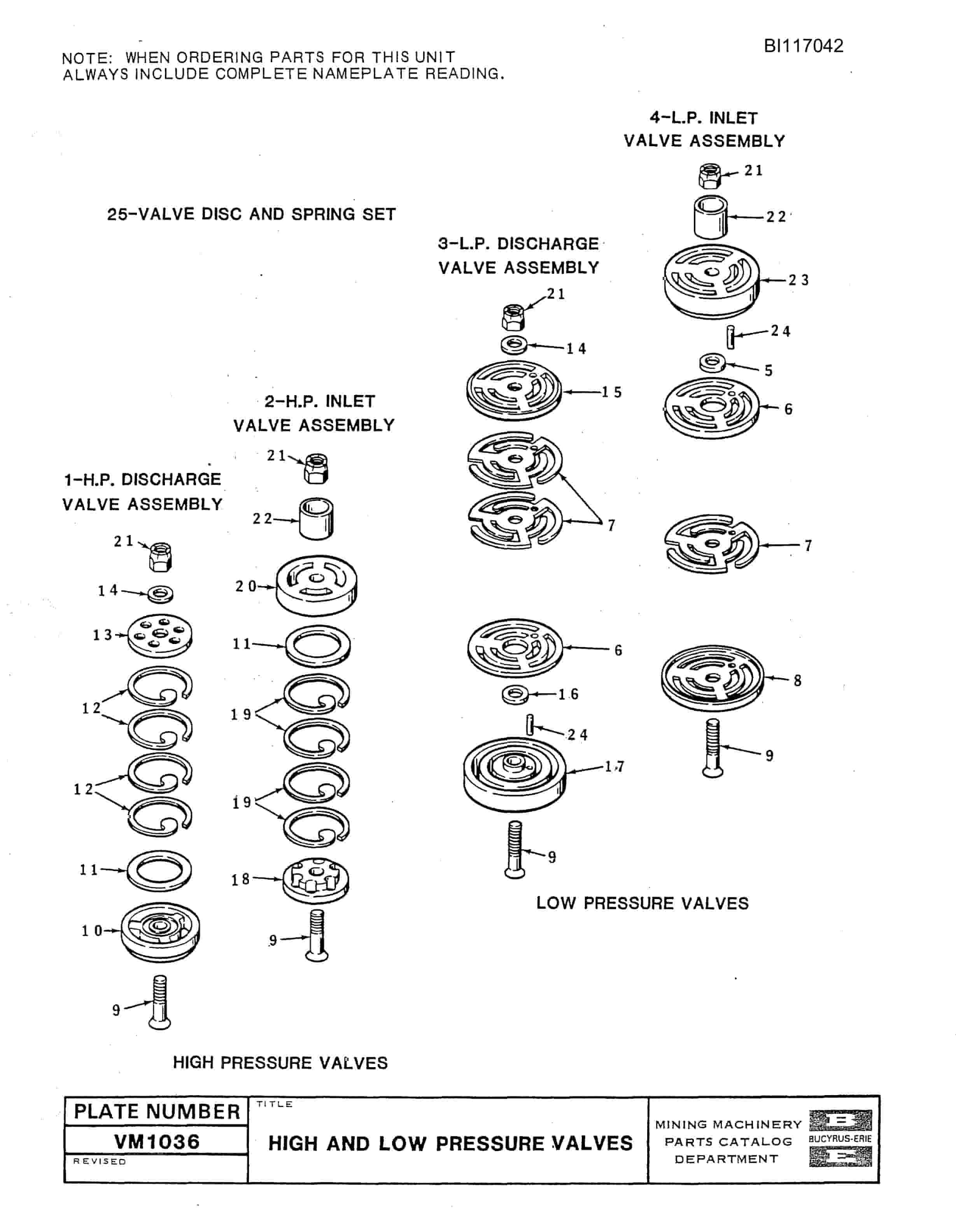 Bucyrus 1370W Walking Dragline Parts Manual BI117042-2
