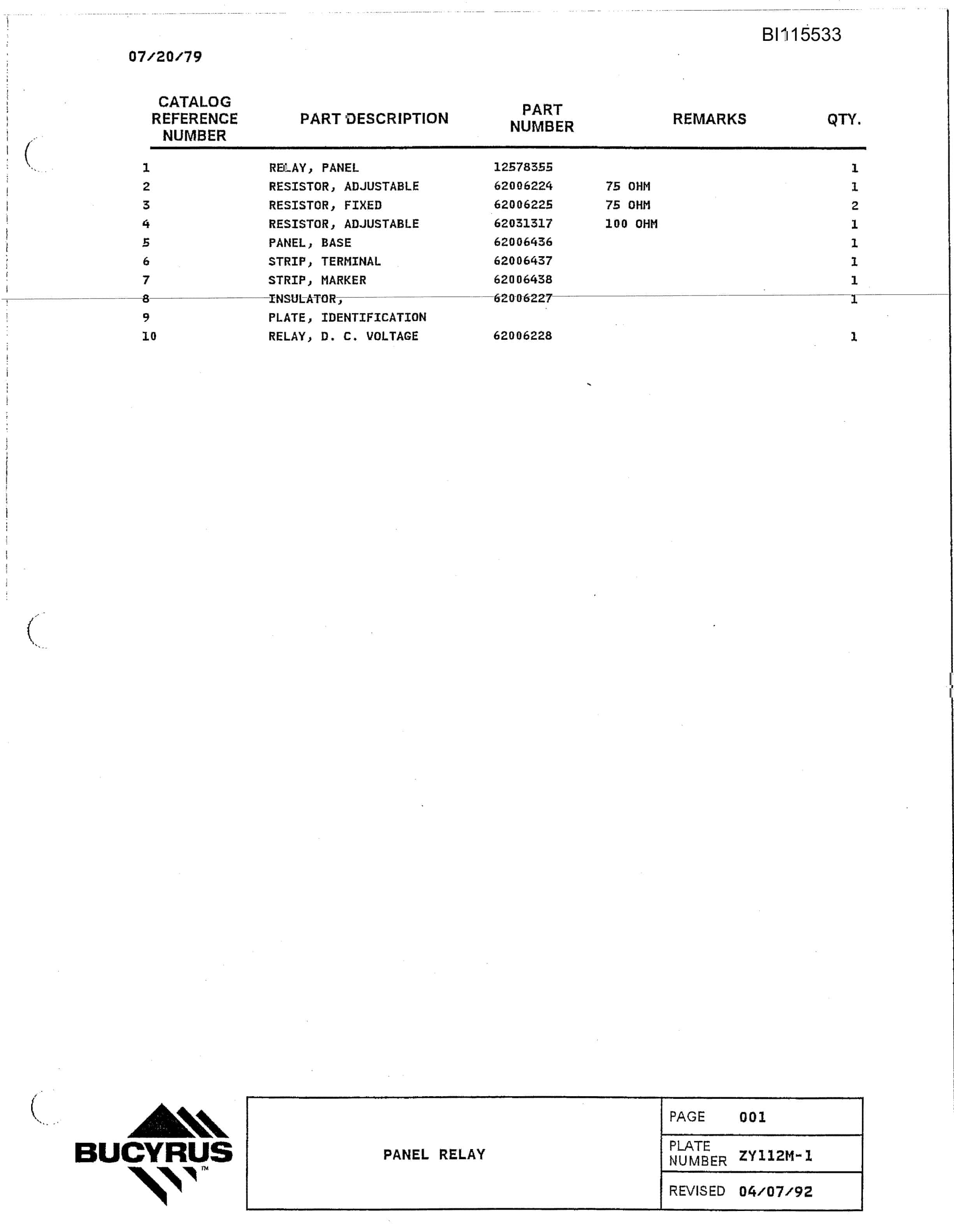 Bucyrus 1370W Walking Dragline Technical Manual BI115533-5