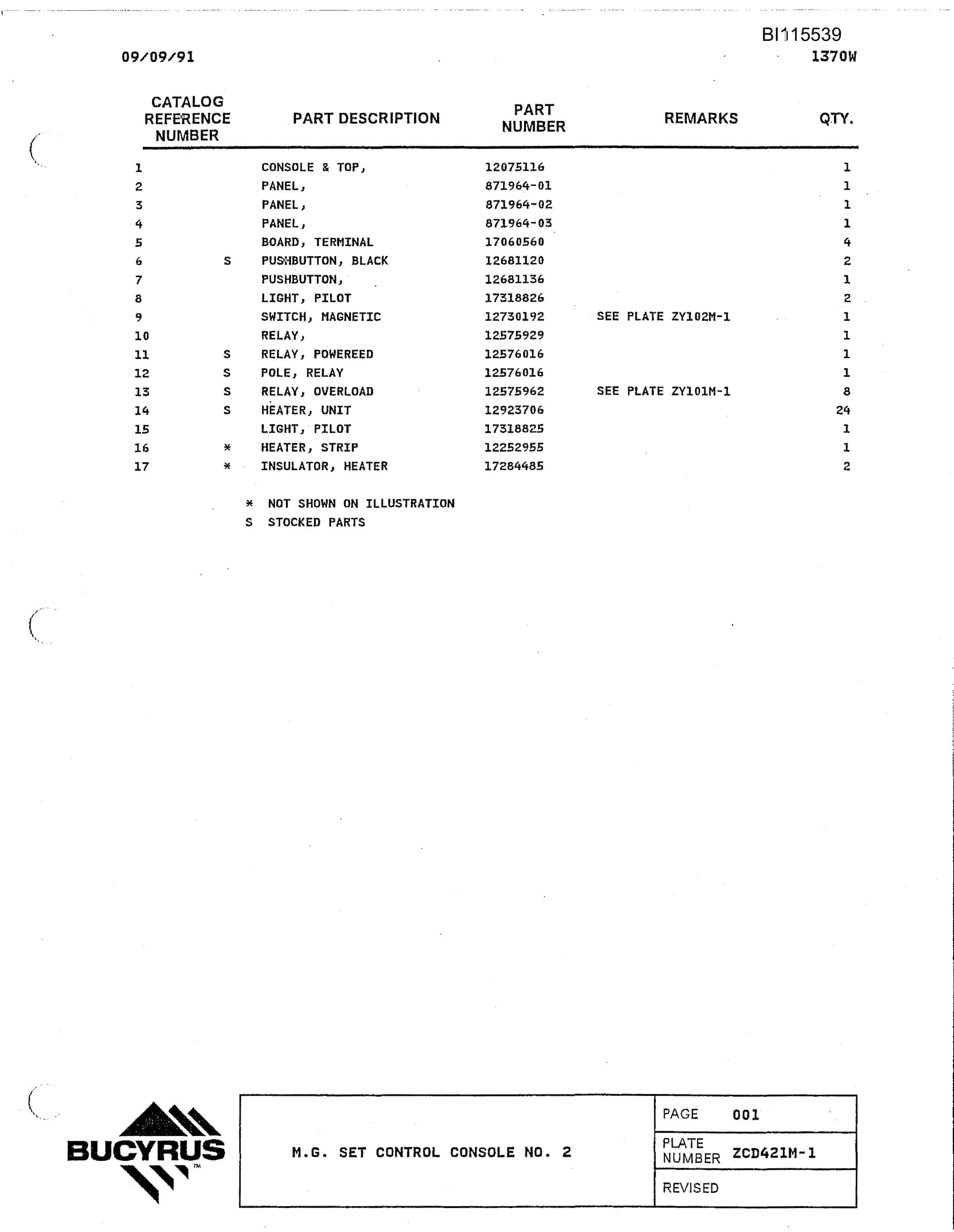 Bucyrus 1370W Walking Dragline Technical Manual BI115539-3