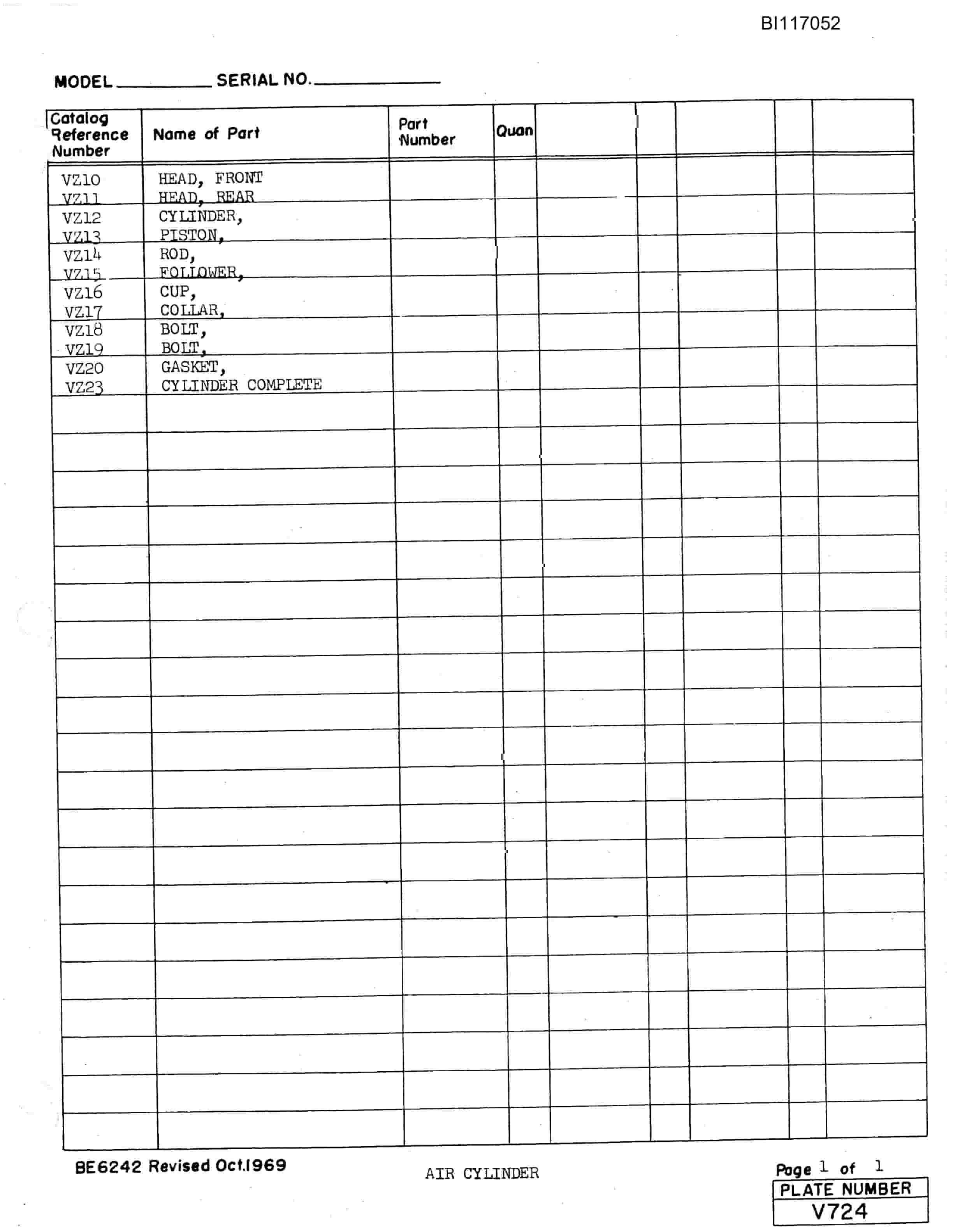 Bucyrus 1450W Walking Dragline Parts Manual BI117052-4