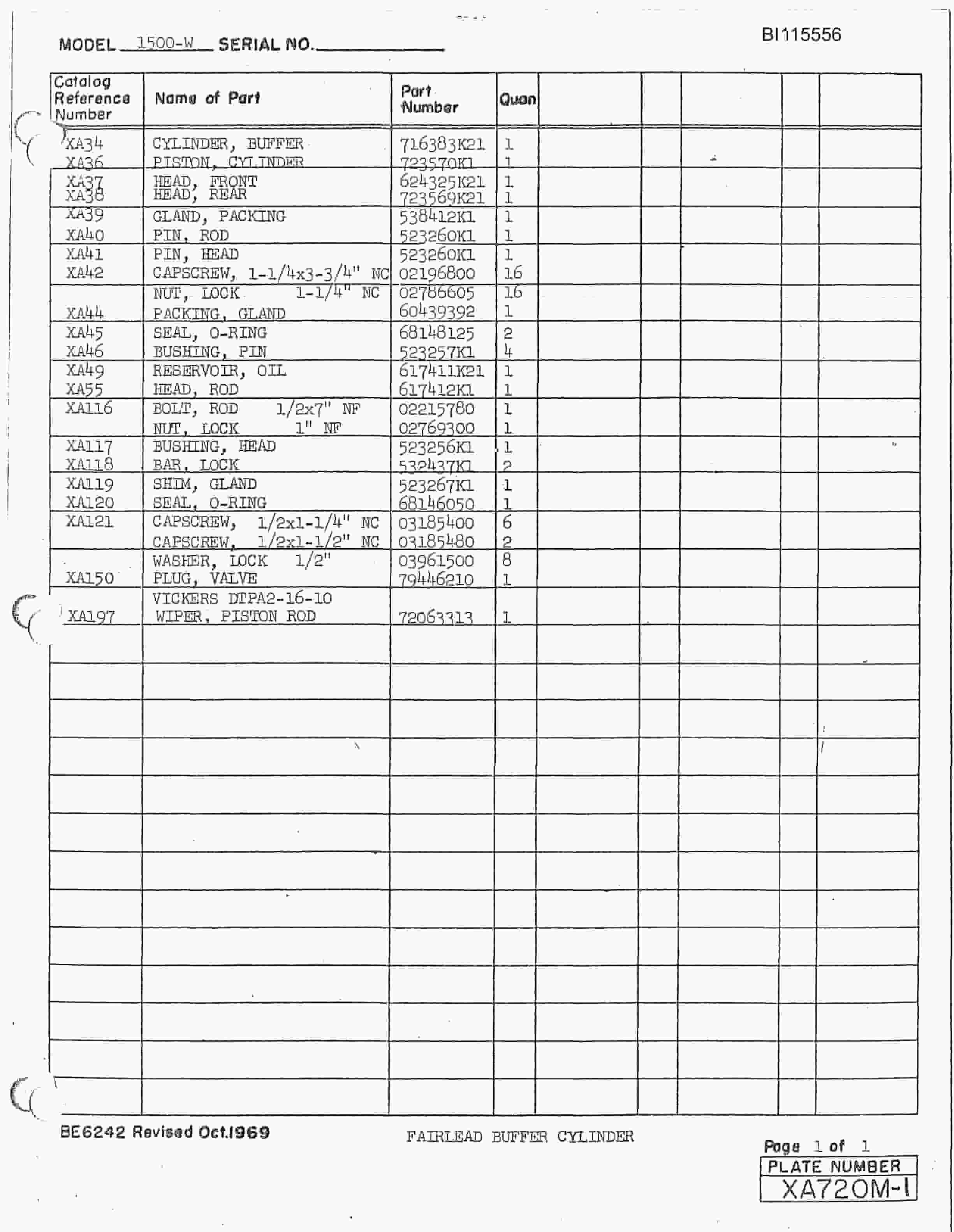 Bucyrus 1500W Walking Dragline Technical Manual BI115556-4
