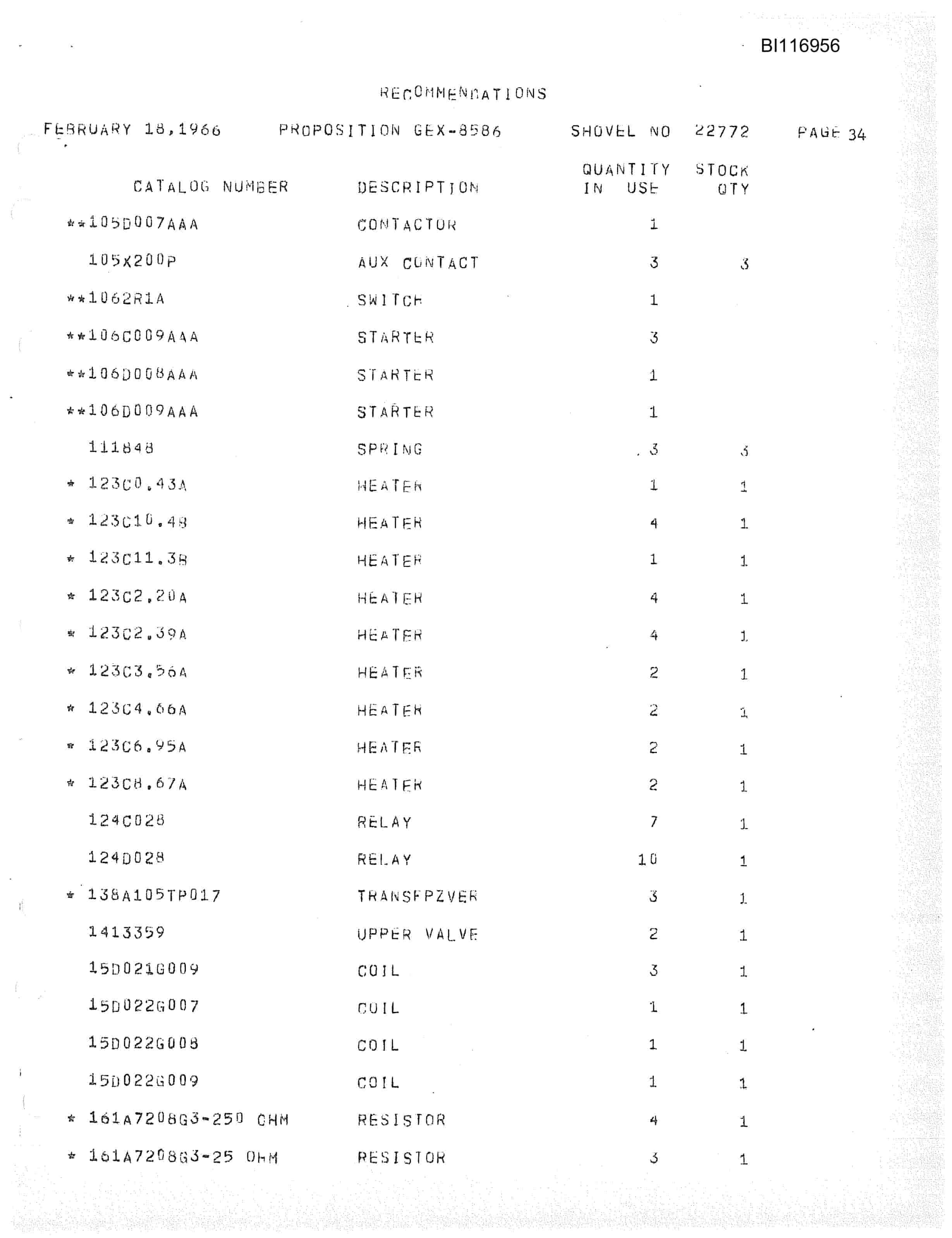 Bucyrus 151-M, 4161 WL Shovel Parts Catalog BI116956-2