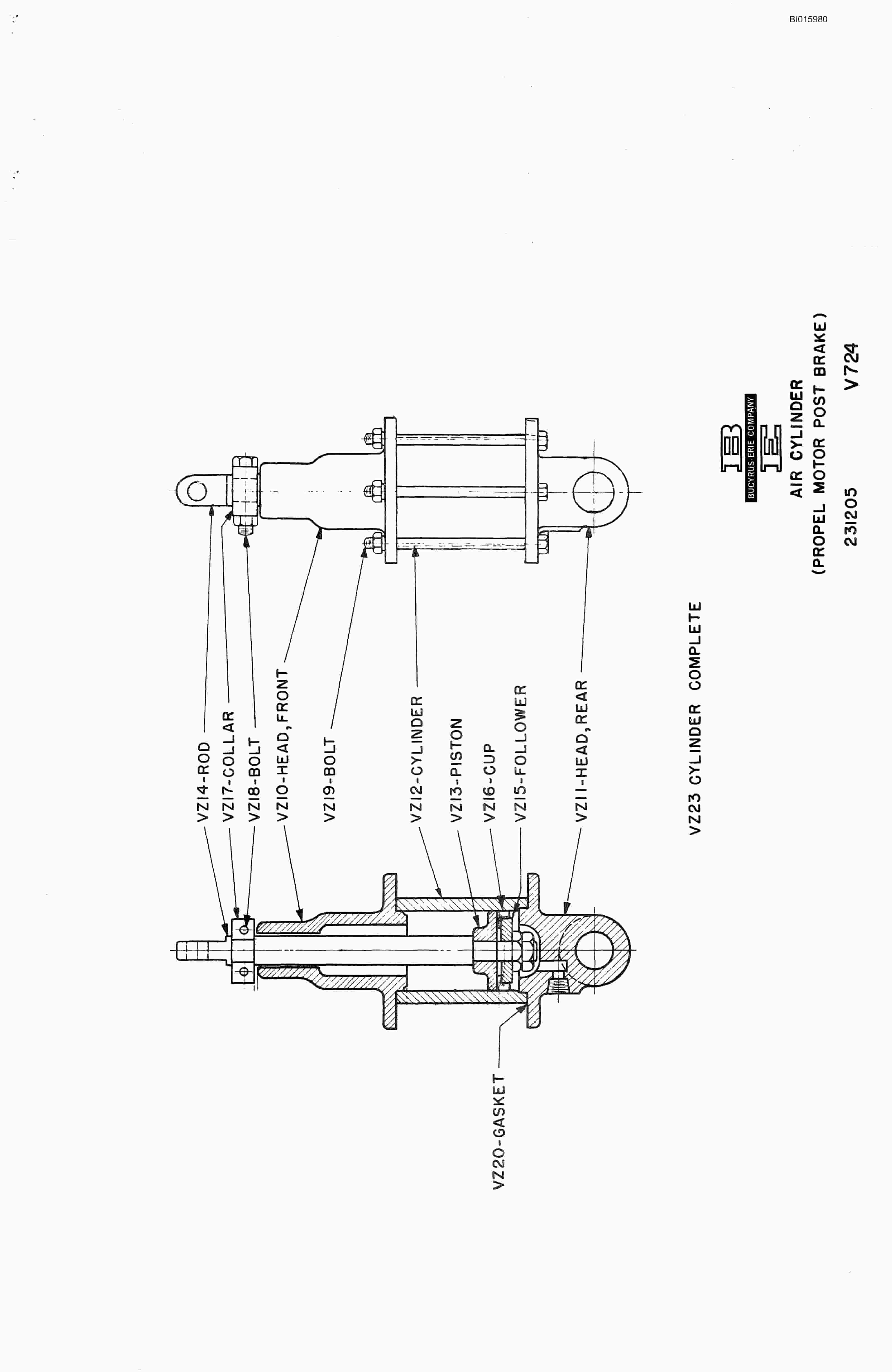 Bucyrus 1550-W Walking Dragline Parts Catalog BI015980-5