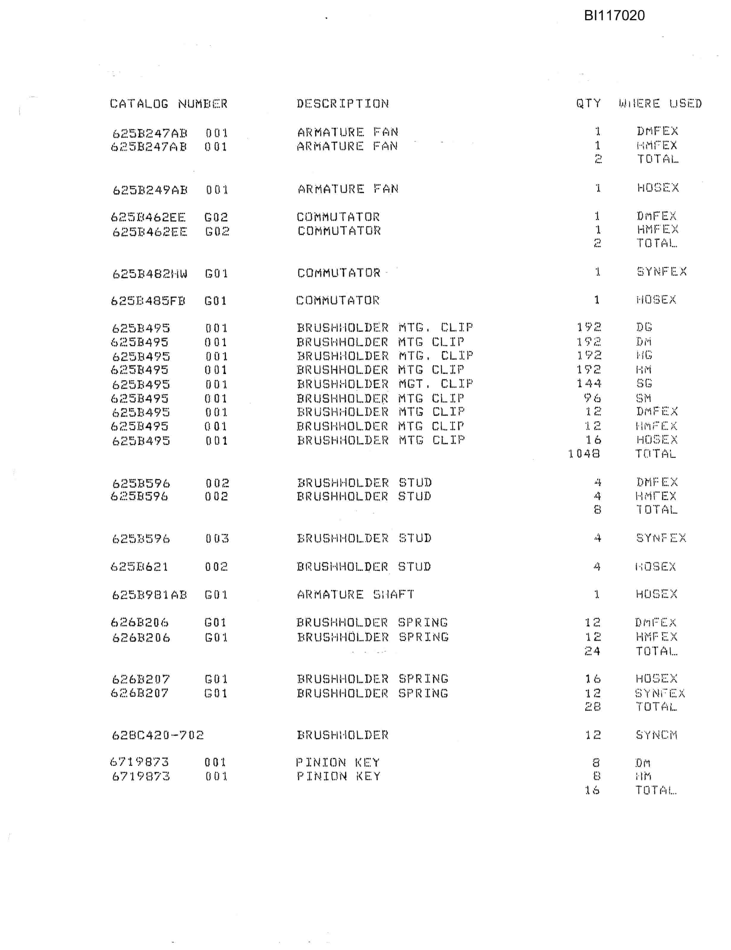 Bucyrus 1570-W Dragline Parts Catalog BI117020-2
