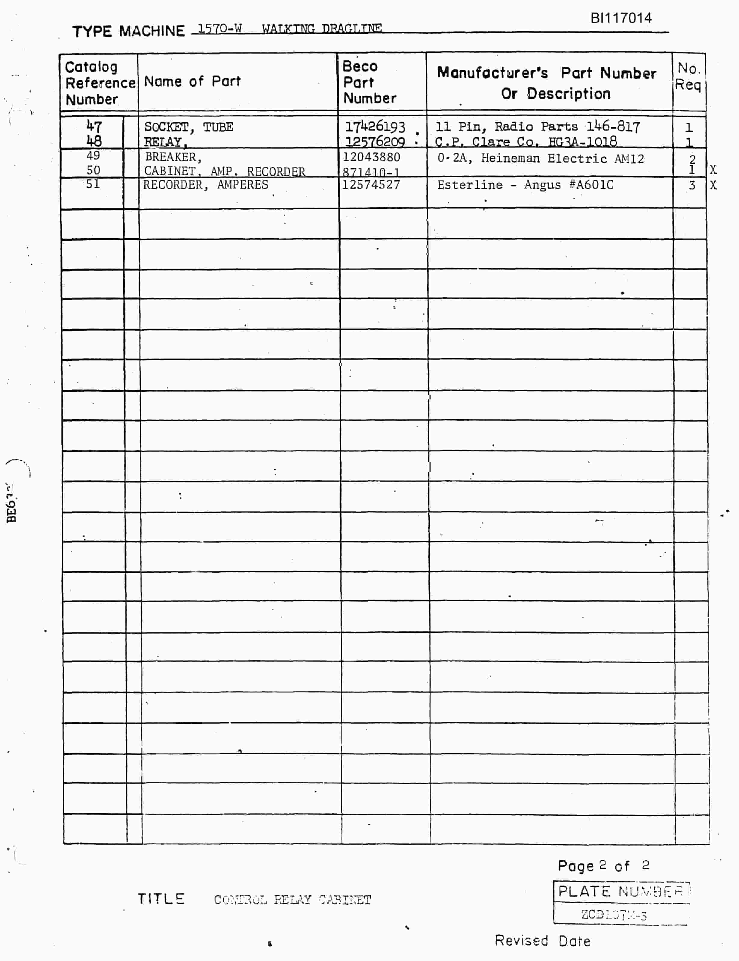Bucyrus 1570-W Walking Dragline Technical Manual BI117014-2