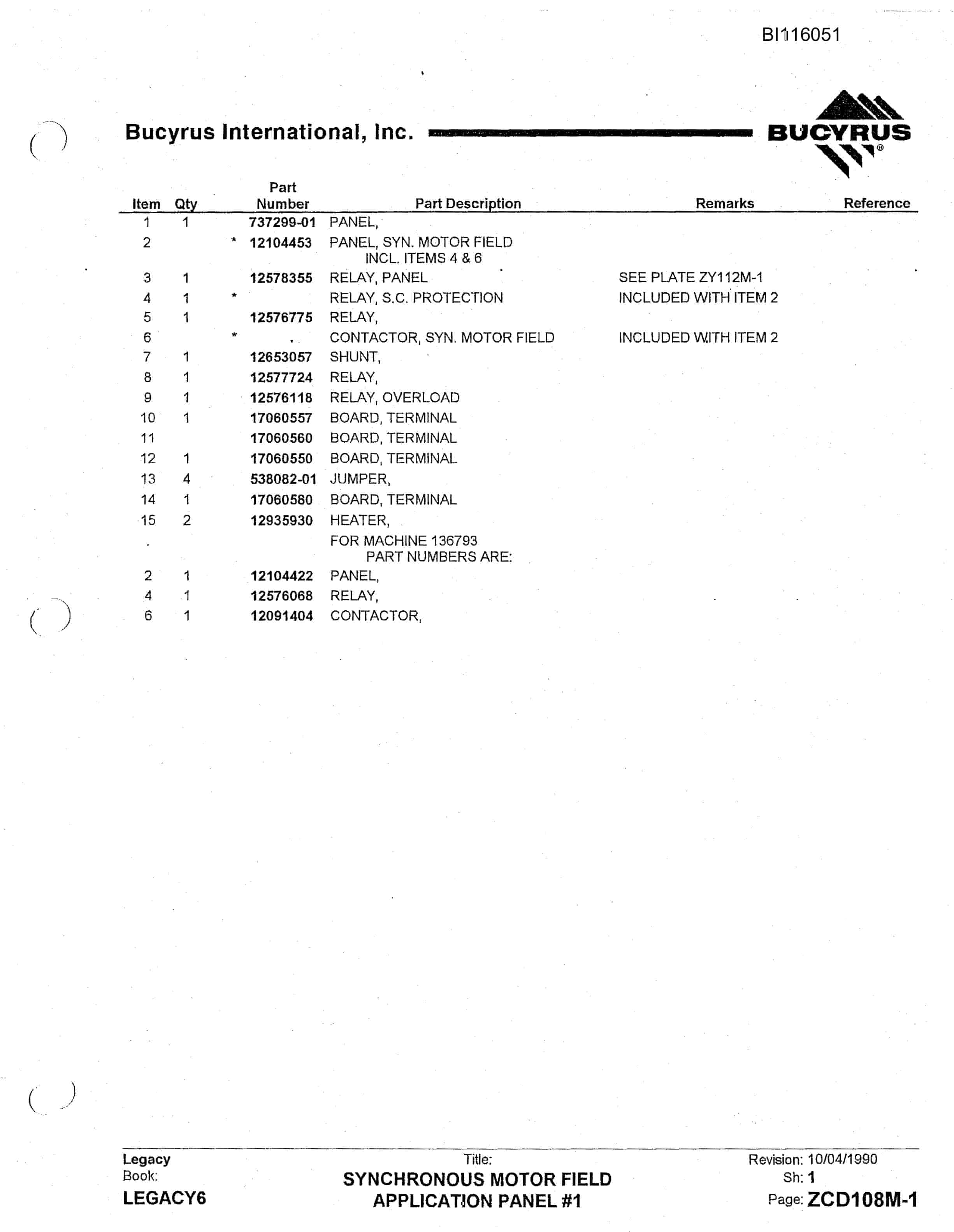 Bucyrus 1570W Dragline Technical Manual BI116051-3