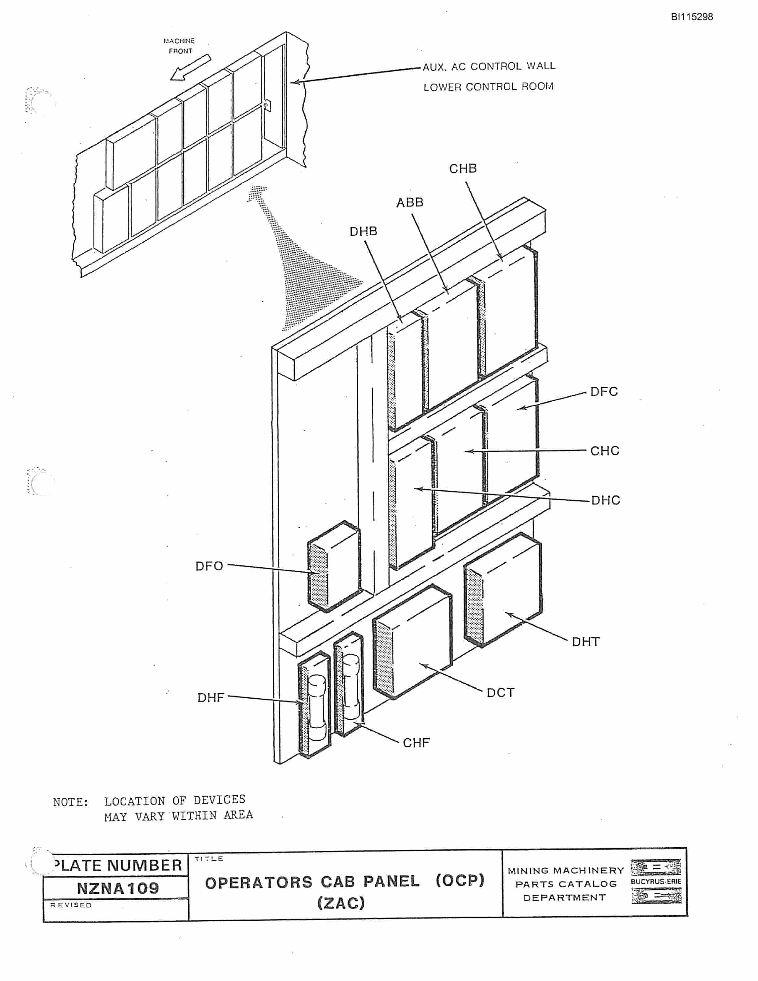 Bucyrus 1570W Walking Dragline Parts Catalog BI115298-2