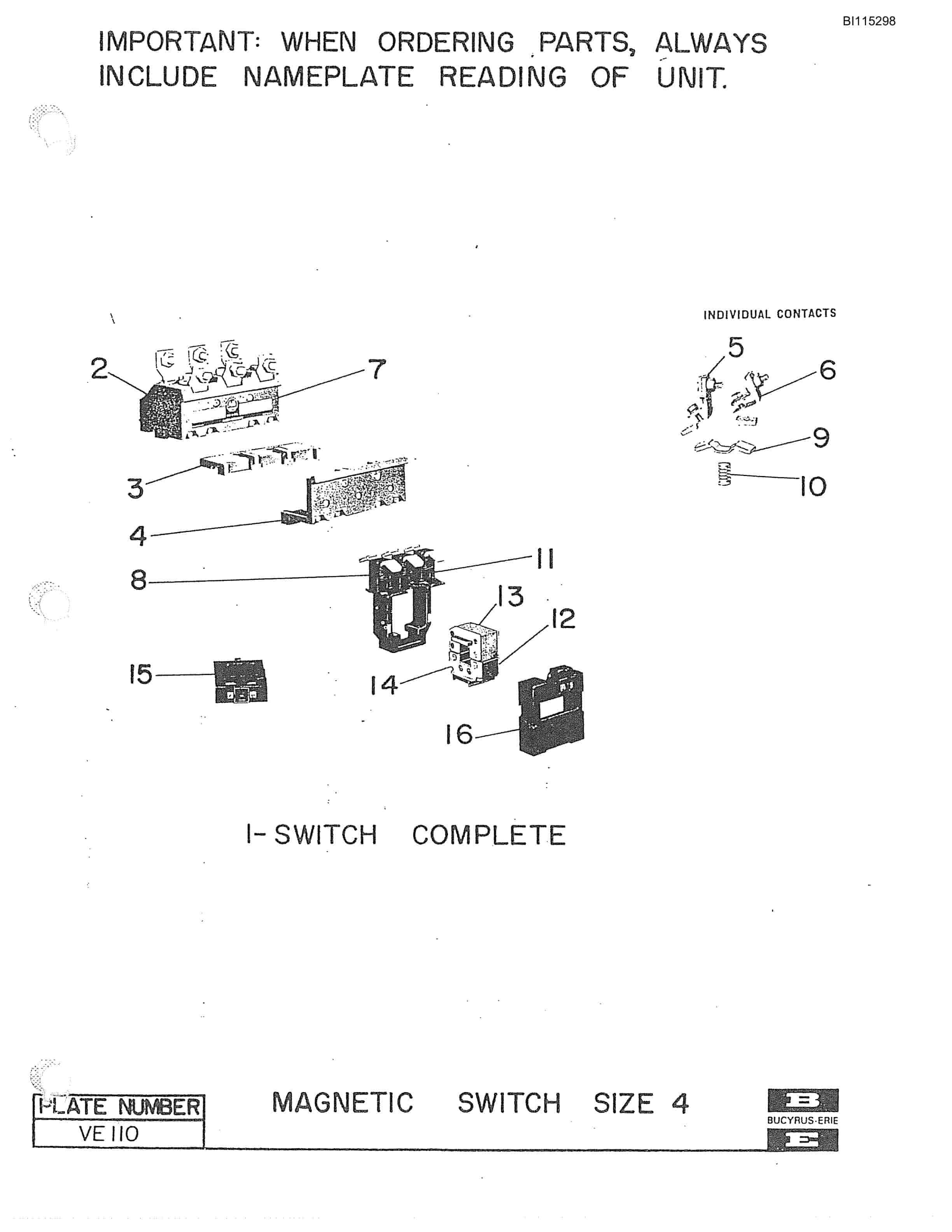 Bucyrus 1570W Walking Dragline Parts Catalog BI115298-4