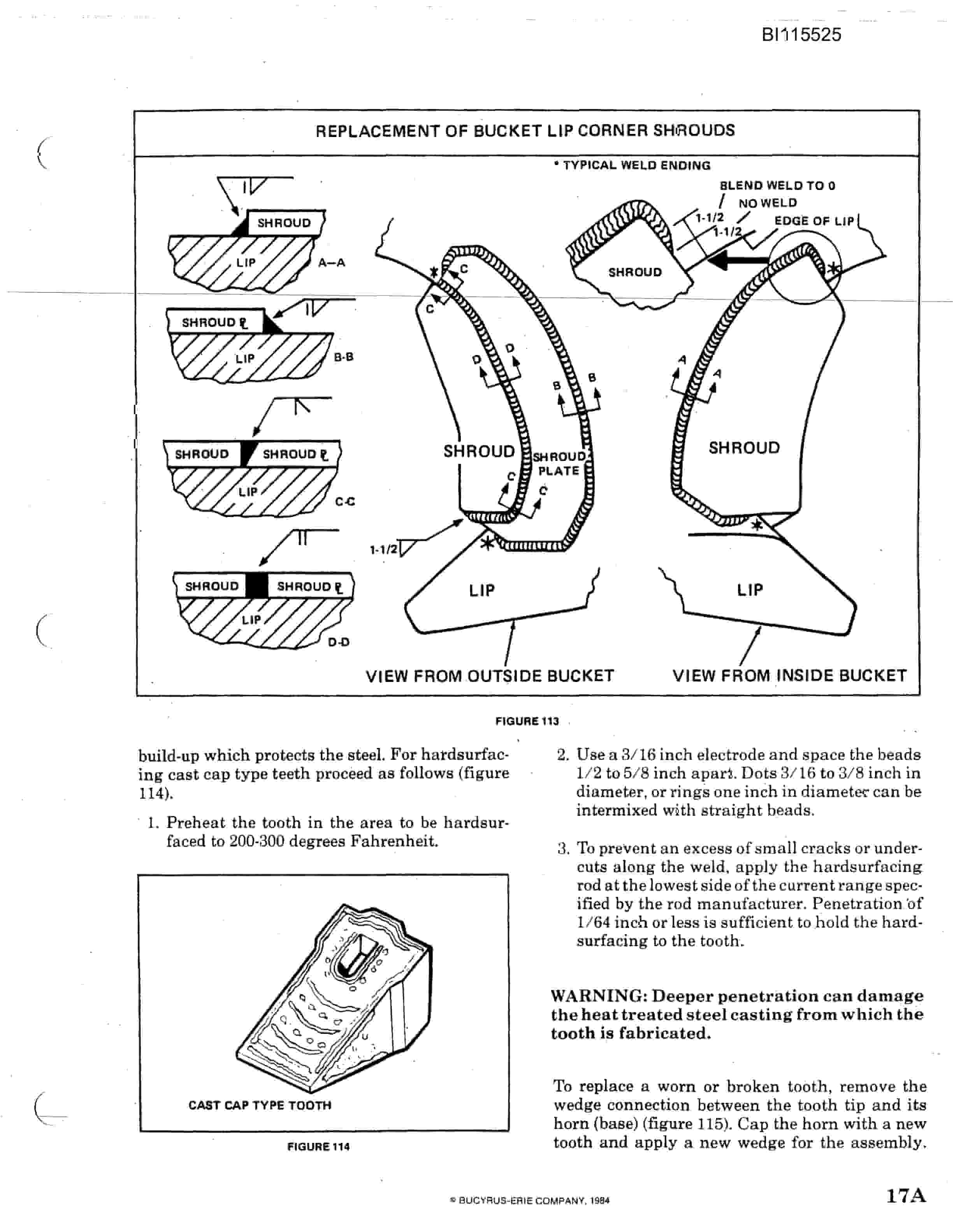 Bucyrus 1570W Walking Dragline Technical Manual BI115525-5
