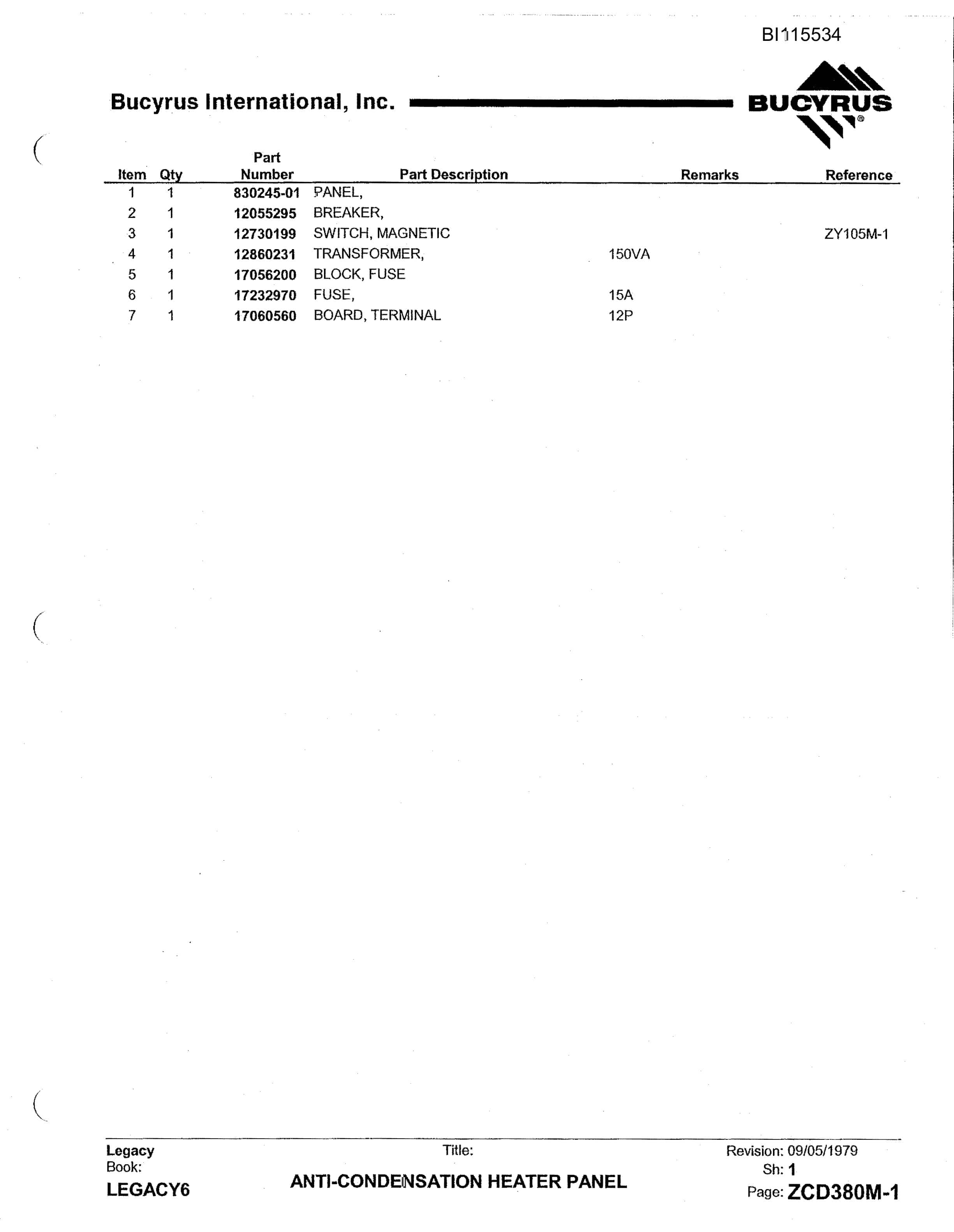 Bucyrus 1570W Walking Dragline Technical Manual BI115534-4