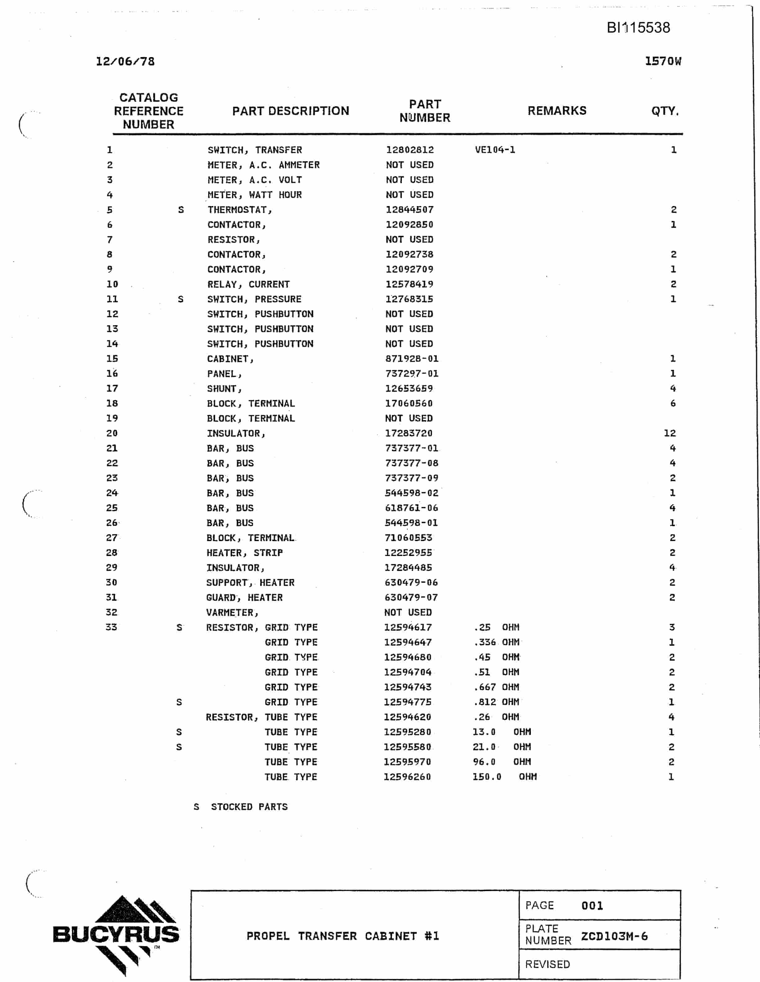 Bucyrus 1570W Walking Dragline Technical Manual BI115538-2
