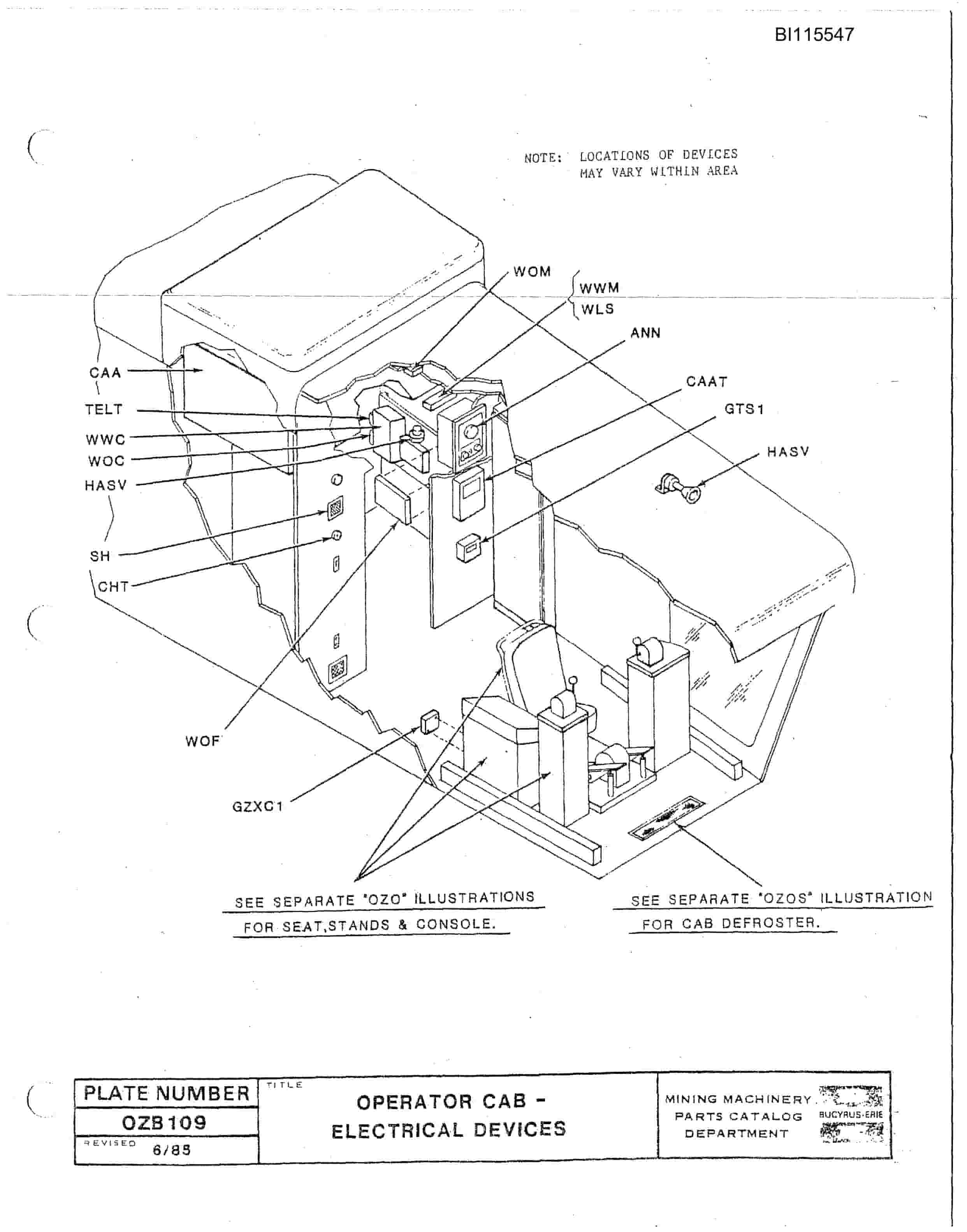 Bucyrus 1570W Walking Dragline Technical Manual BI115547-3