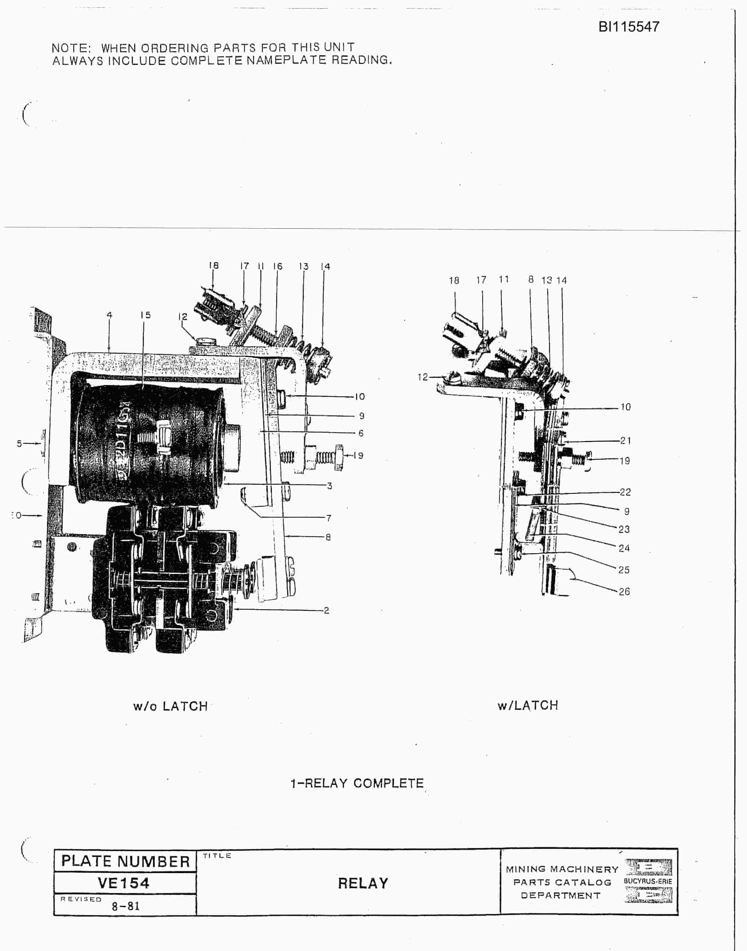 Bucyrus 1570W Walking Dragline Technical Manual BI115547-5