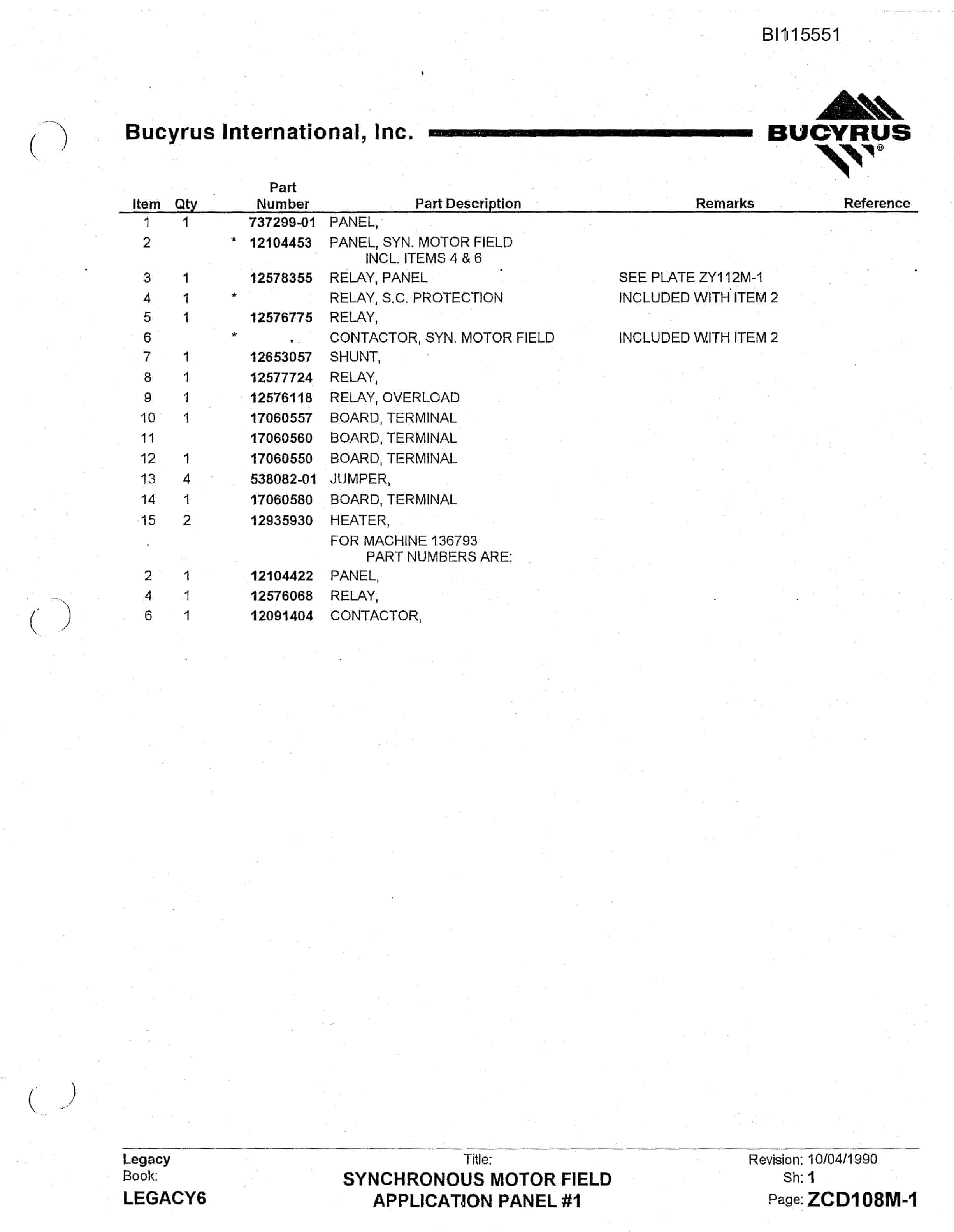 Bucyrus 1570W Walking Dragline Technical Manual BI115551-3