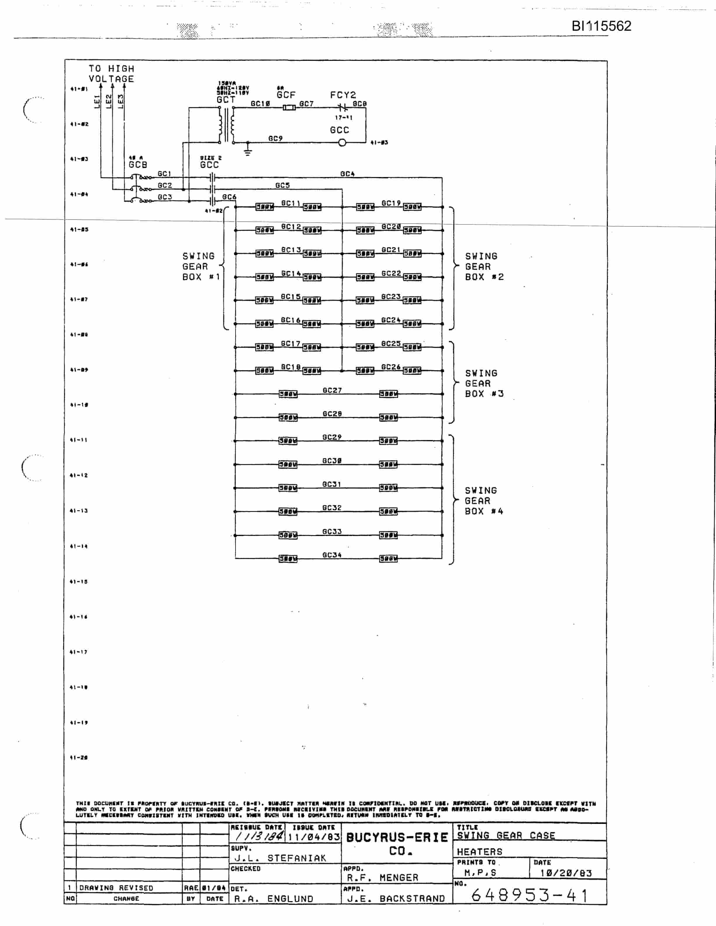 Bucyrus 1570W Walking Dragline Technical Manual BI115562-2